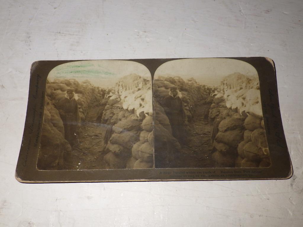 ANTIQUE Stereoview Stereoscope 1pc CARD 1905 MILITARY SIEGE RUSSIAN PORT ARTHUR