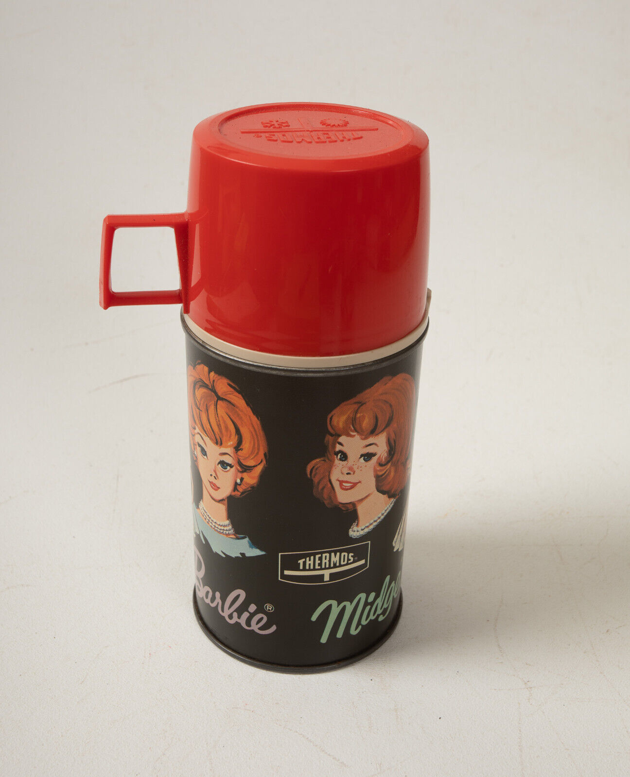 Barbie Skipper Midge Thermos (A3L) Half Pint Vacuum Bottle EUC  Red Heads Mint