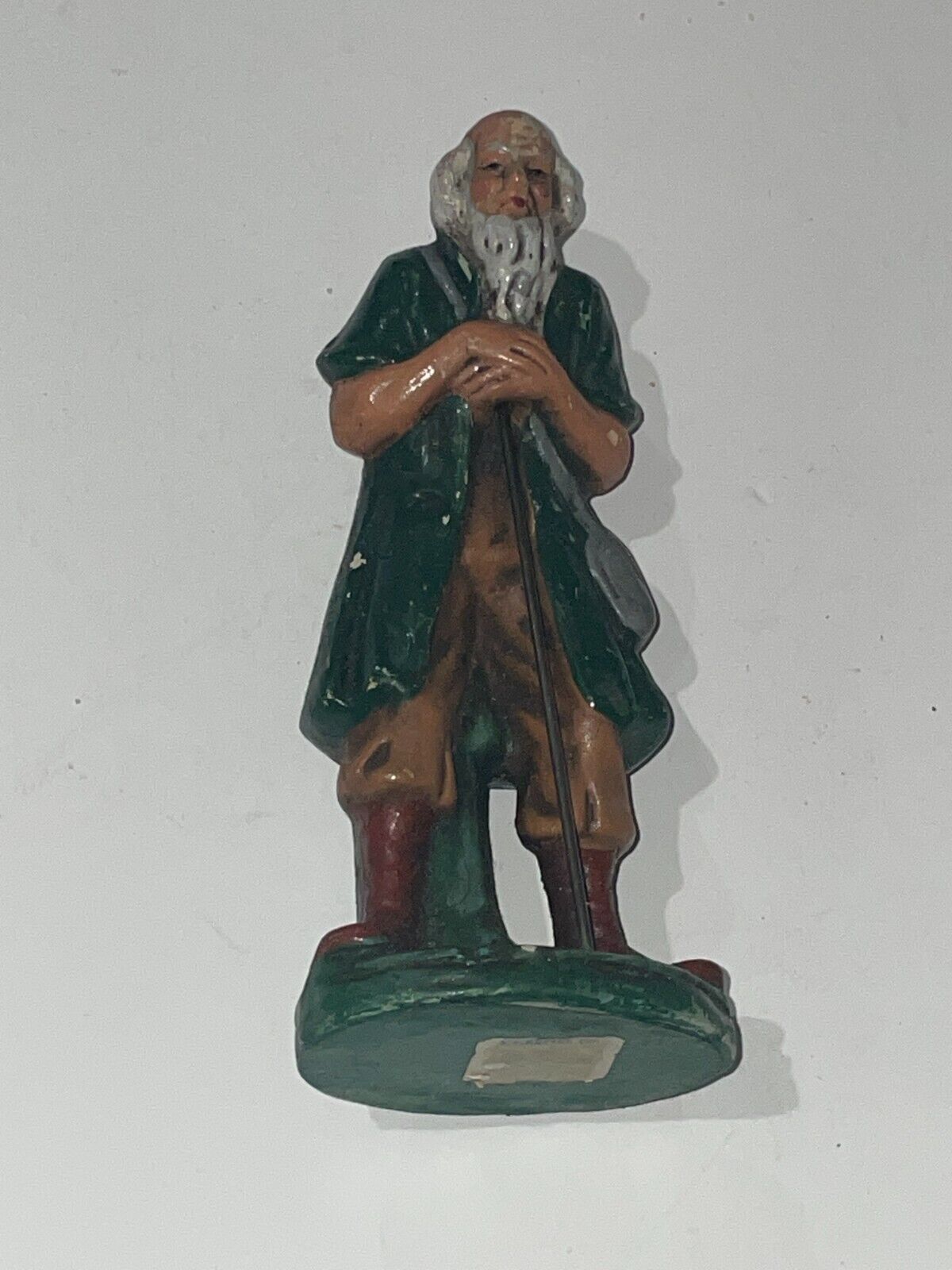 Vintage Ceramic Figurine Nativity Asian Old Man Monk 5.25\