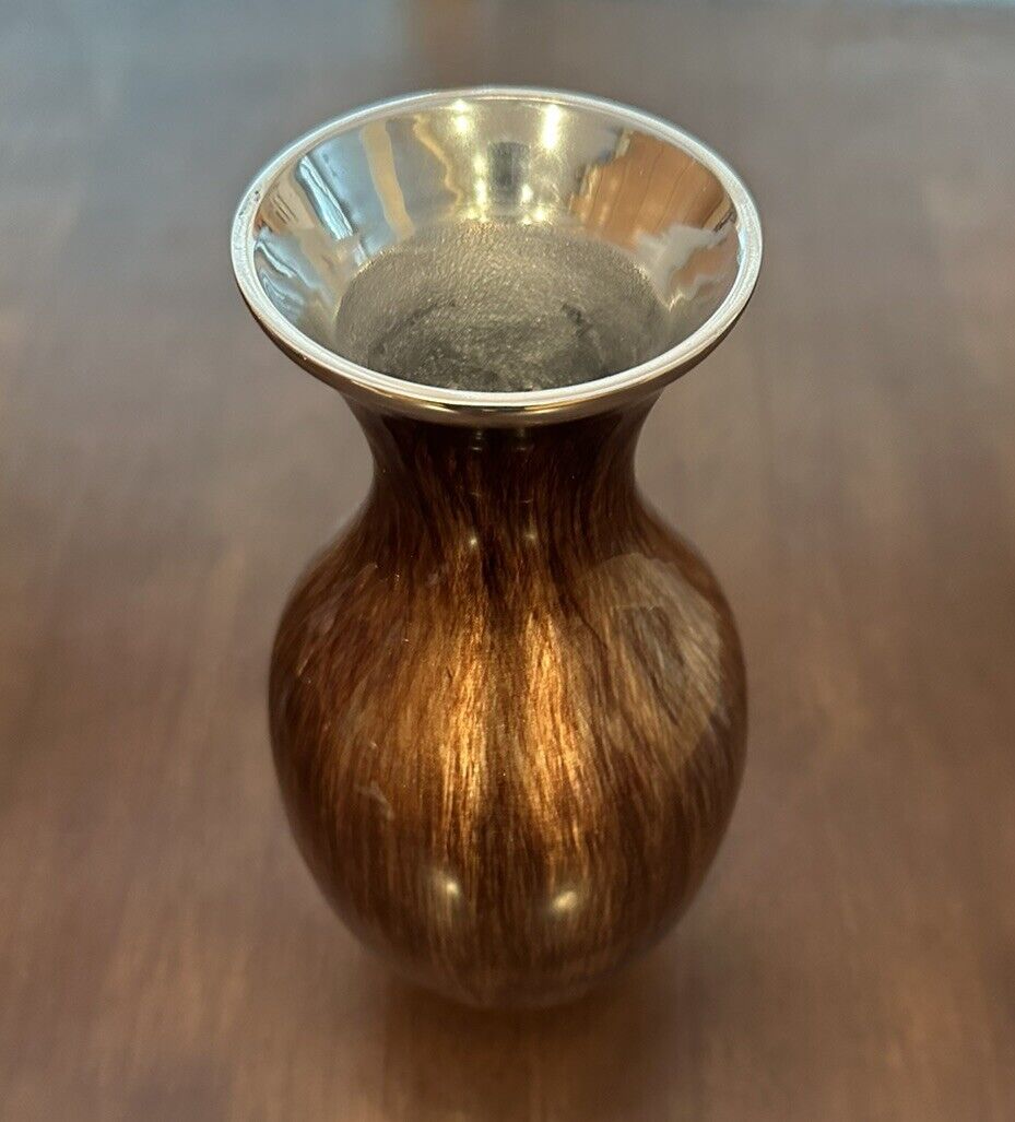 Vintage MCM mid century Dreamlight design vase silver brown