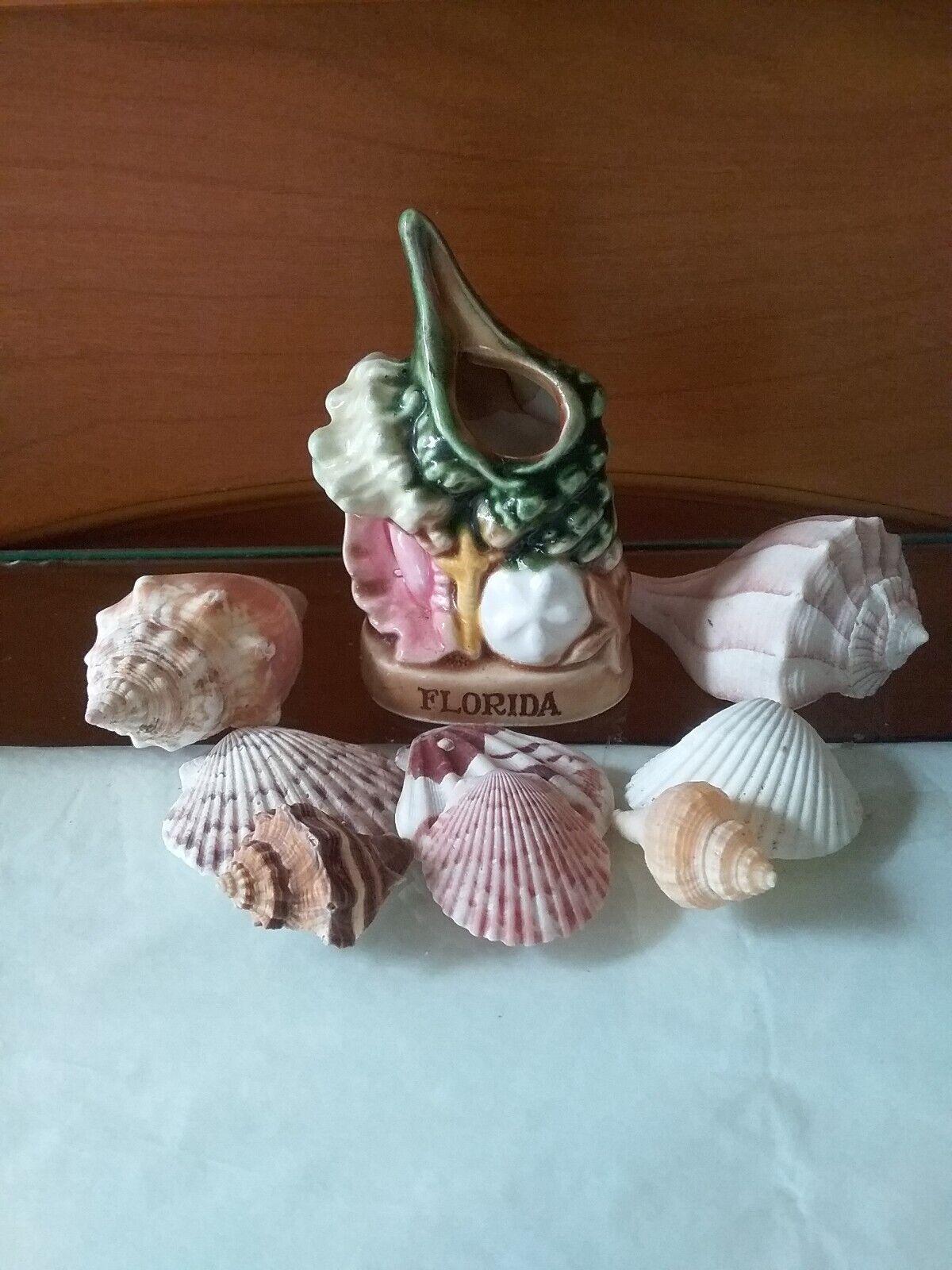 Vintage JAPAN Toothpick Holder Florida Travel Souvenir w/Handpicked Seashells