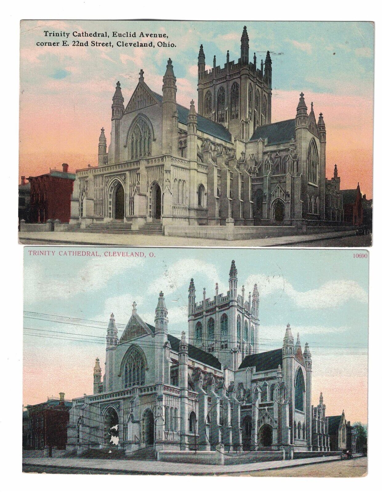 Cleveland LOT 2 Different Trinity Cathedral 1910 OH 