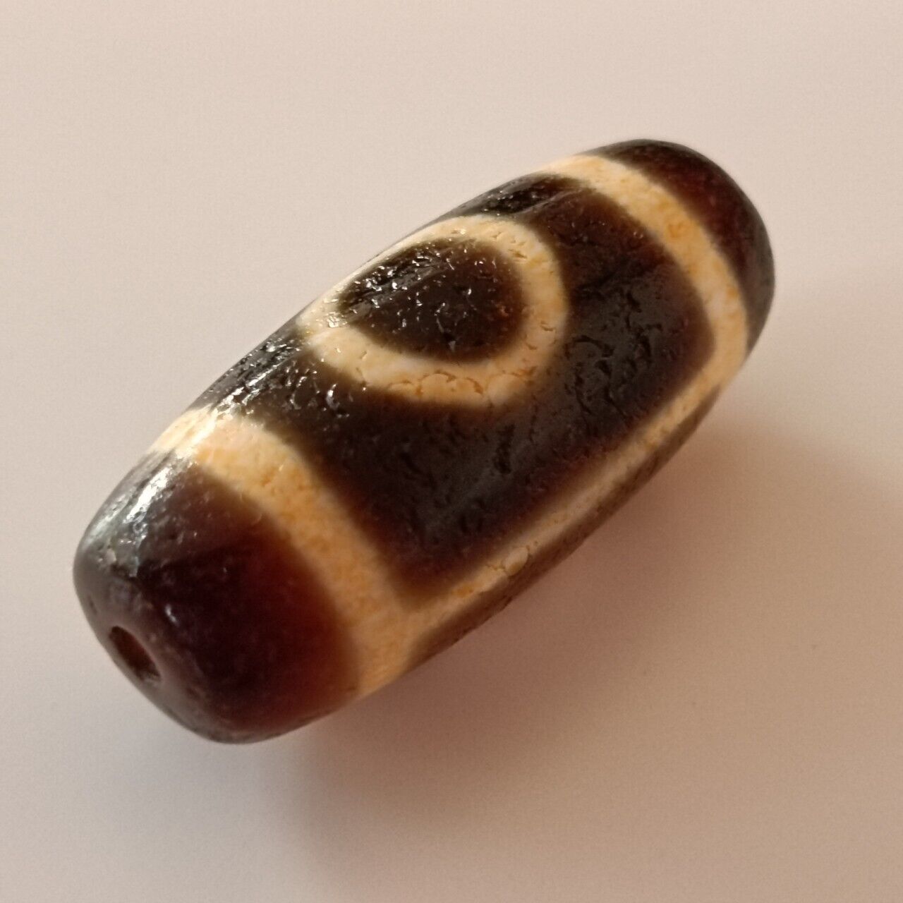 Ancient Indo Tibetan Himalayan Agate Dzi Old Bead With 2 Eyes Amulet No.1