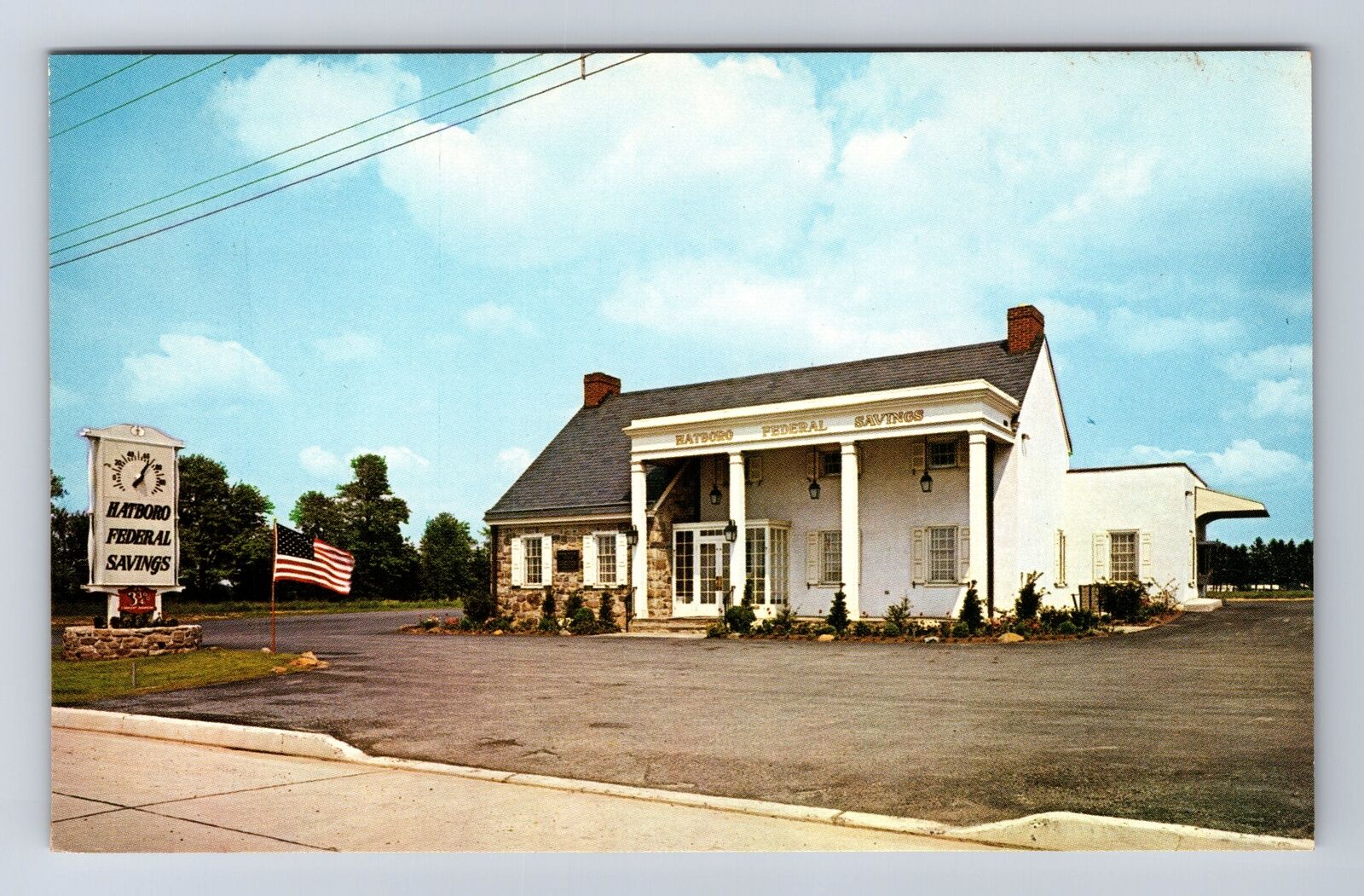 Hatboro PA-Pennsylvania, Hatboro Federal Savings Building, Vintage Postcard