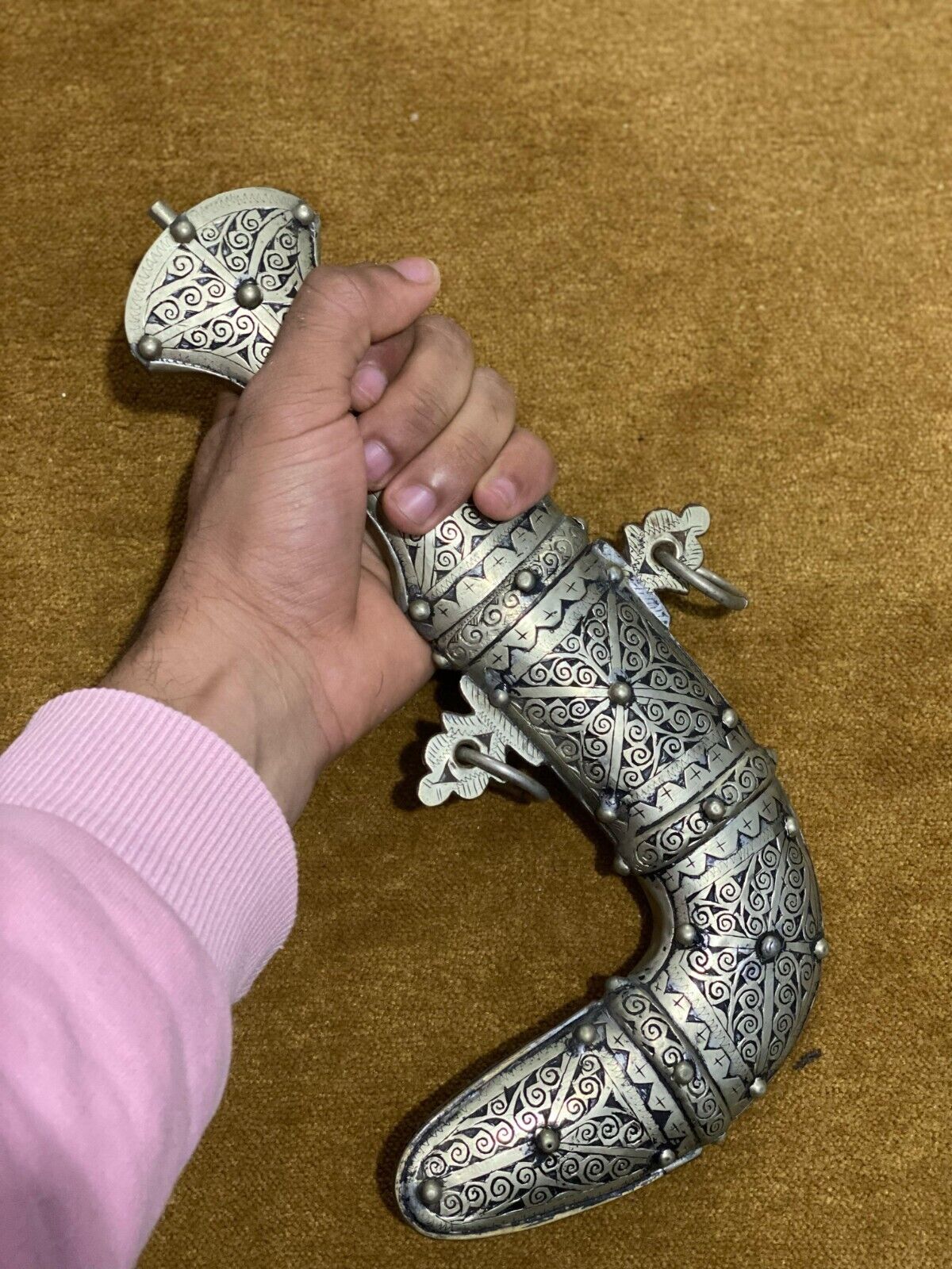 Antique Yemeni Islamic Arab Khanjar or Jambiya Silver Dagger Knife old Vintage