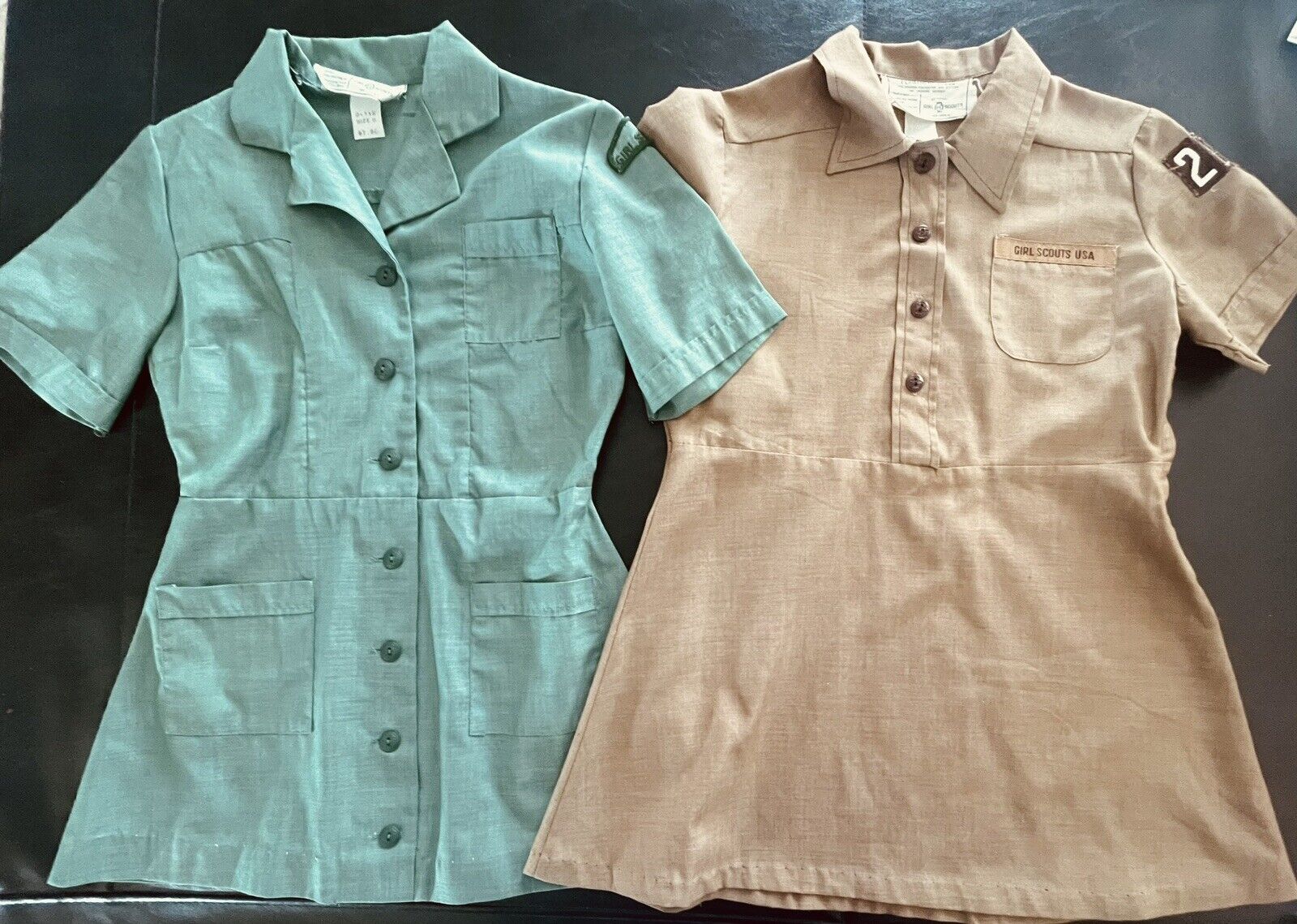 REDUCED Vintage 1970’s BROWNIE andJUNIOR Girl Scout UNIFORM DRESS