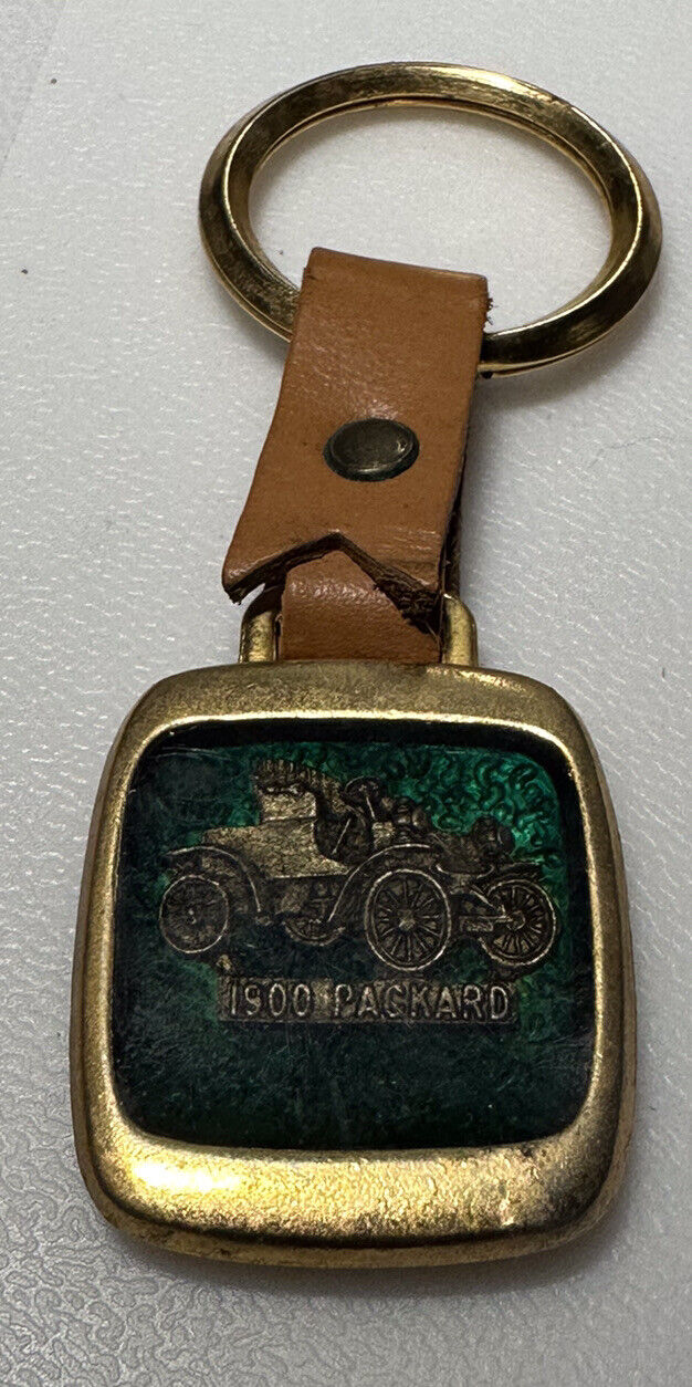 Vintage 1900 Packard Antique Auto Car Automobile Keychain Key Ring Chain Fob