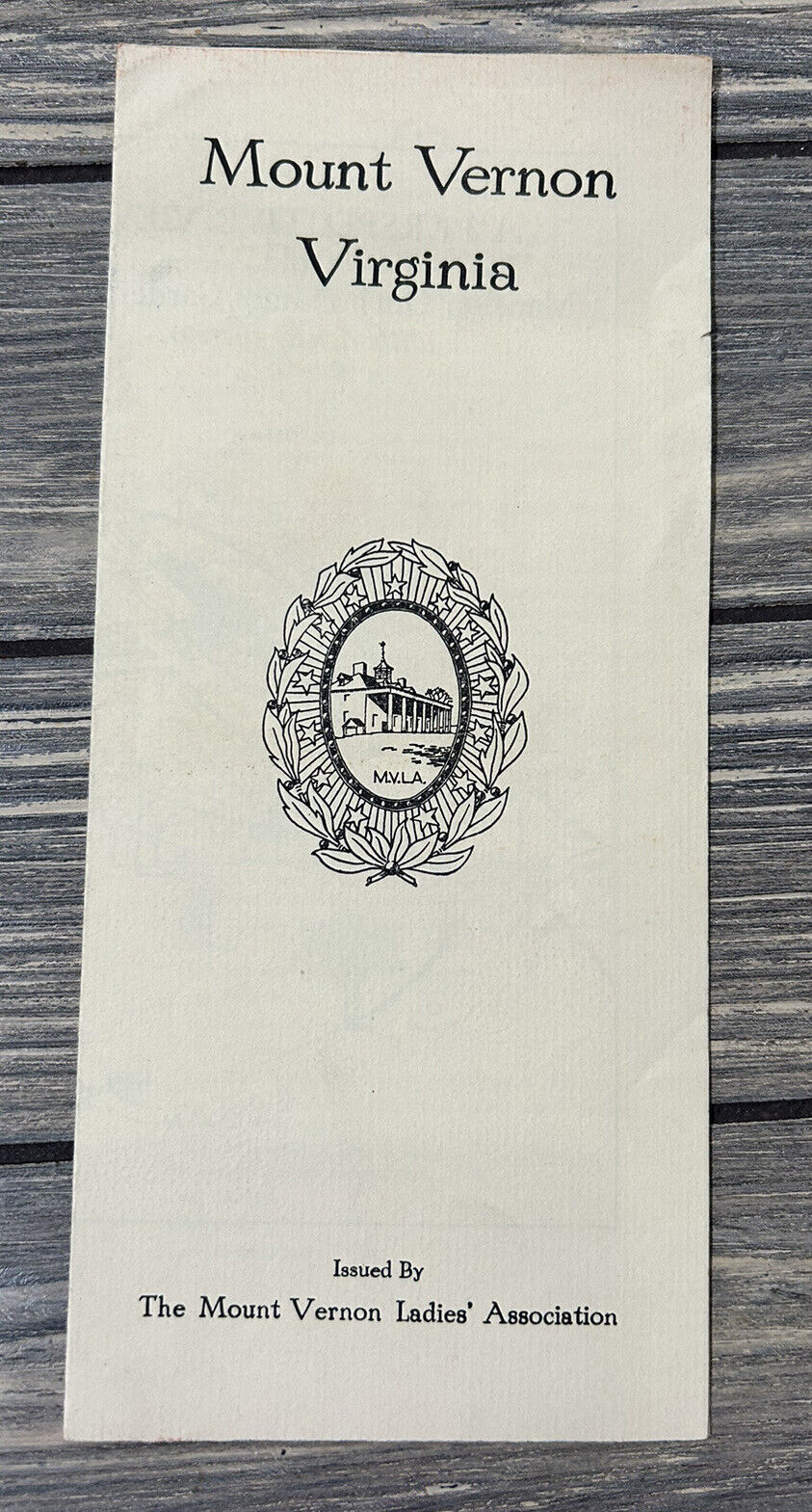 Vintage Mount Vernon Virginia Pamphlet Brochure Souvenir