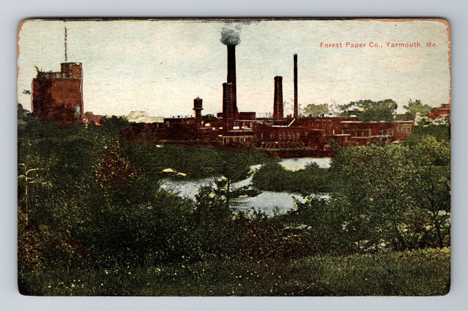 Yarmouth ME-Maine, Forest Paper Company, Antique Vintage Souvenir Postcard