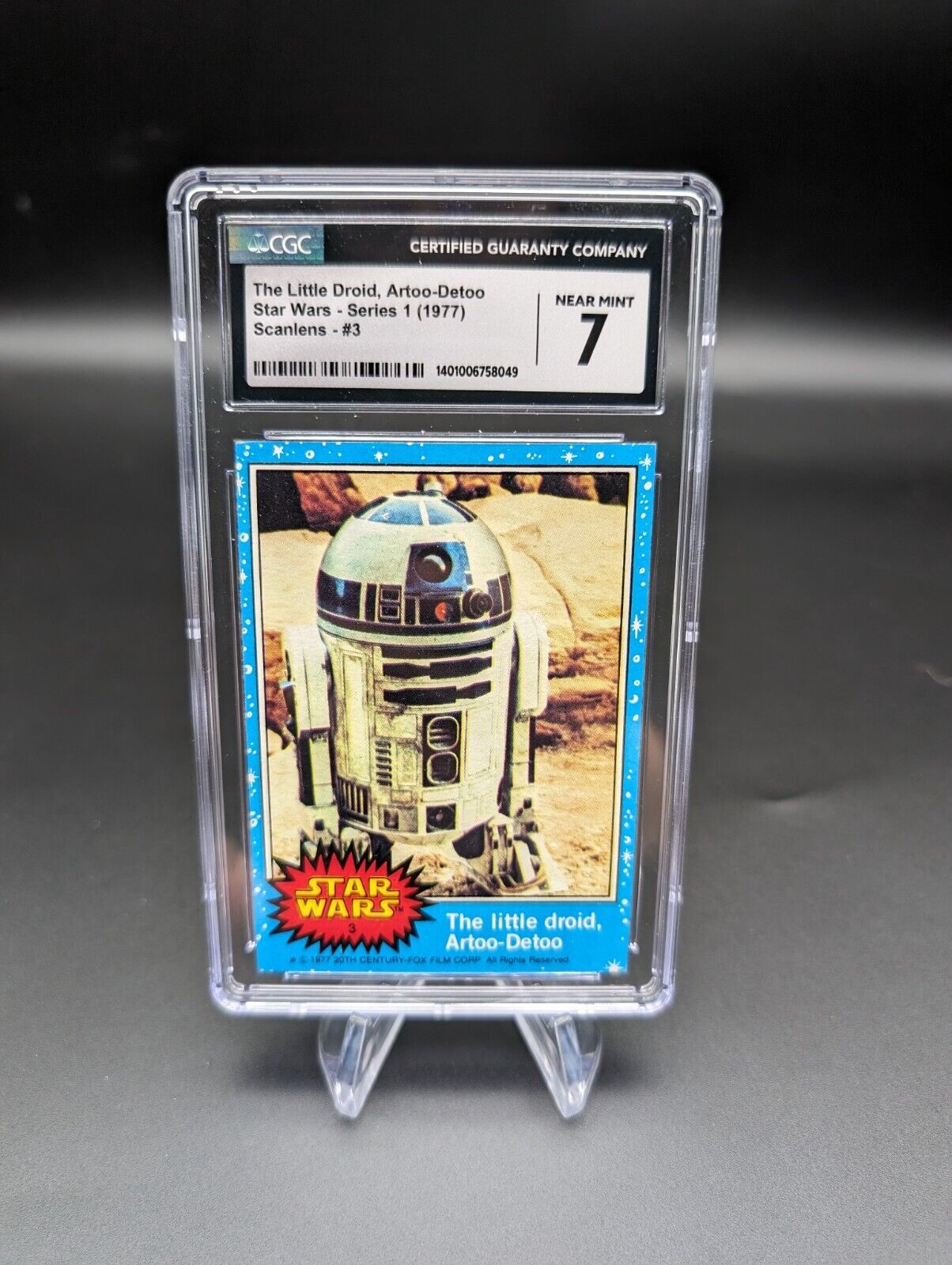 1977 TOPPS STAR WARS BLUE SERIES 1 #3 ARTOO-DETOO R2-D2 CGC 7 Rookie Card RC