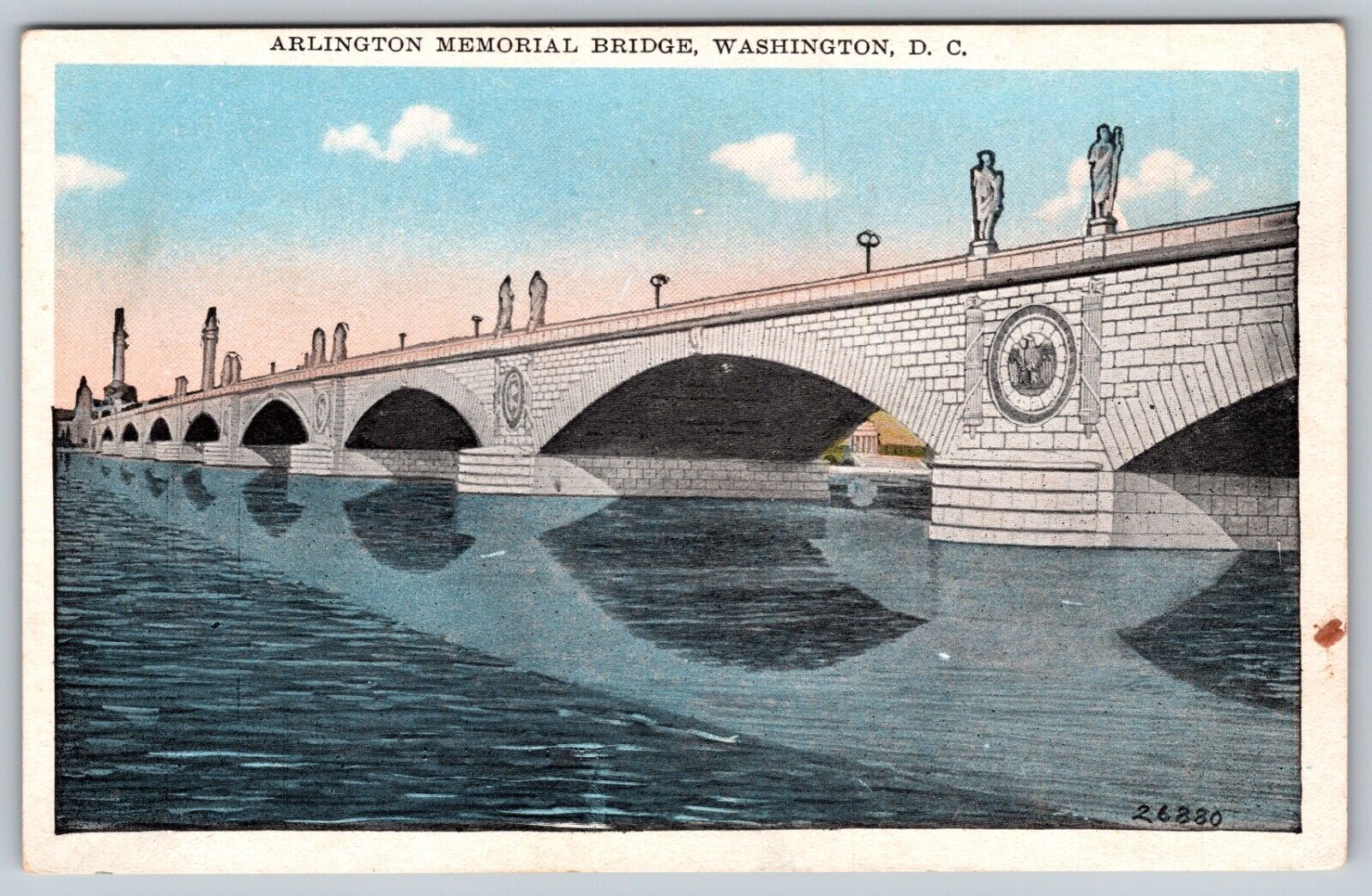Arlington Memorial Bridge Washington DC Vintage Postcard c 1915