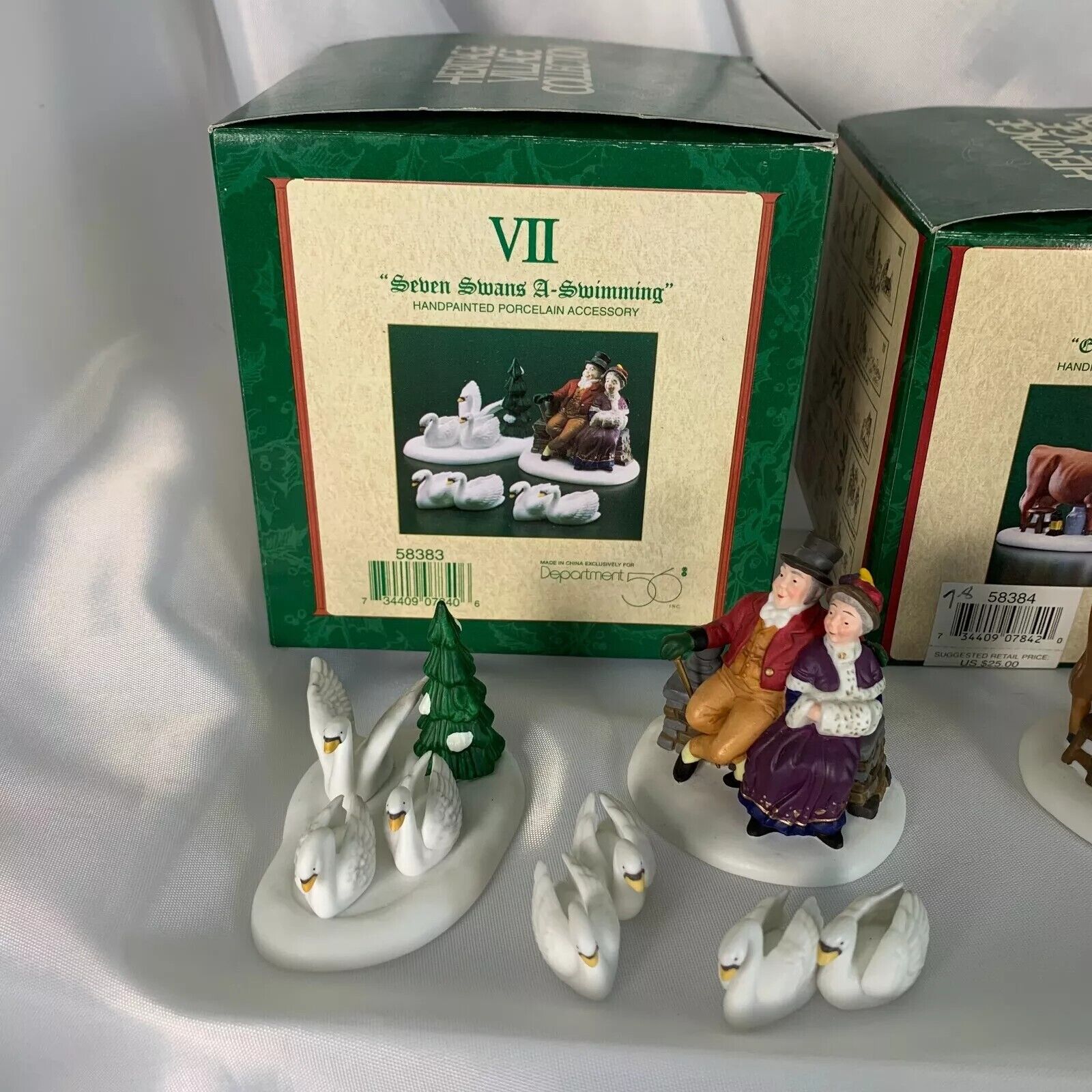Dept. 56 Dickens Village 12 Days Of Christmas 7 Seven Swans A Swimming 58383
