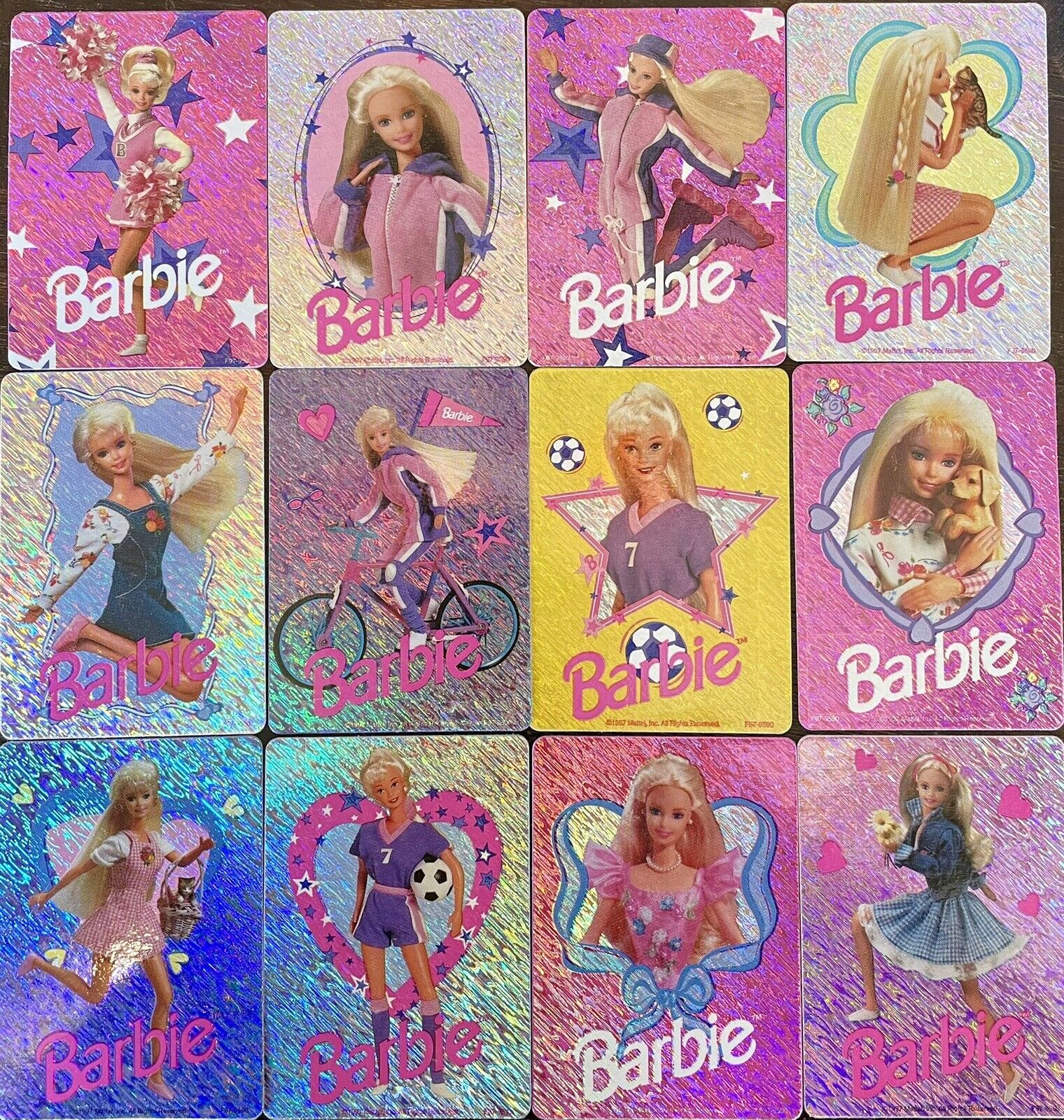 Vintage 1997 set of 12 Barbie Stickers by Mattel Inc.