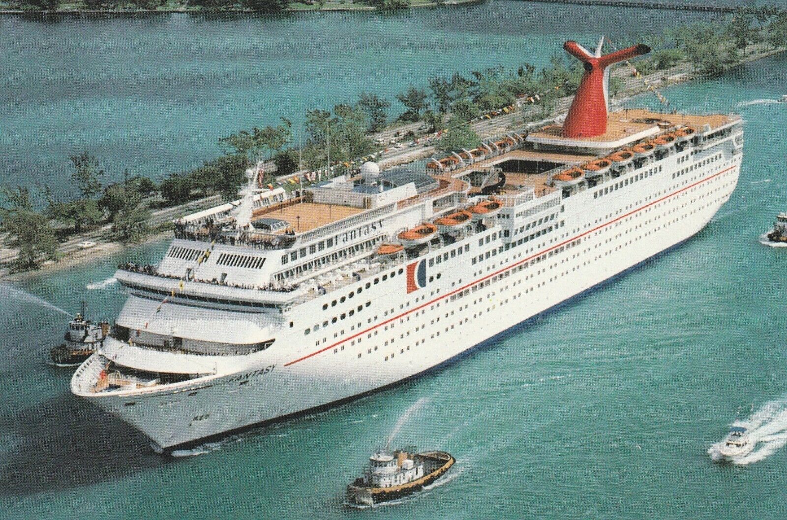 Vintage Postcard Carnival Cruise Ship Fantasy Registered in Liberia Unposted