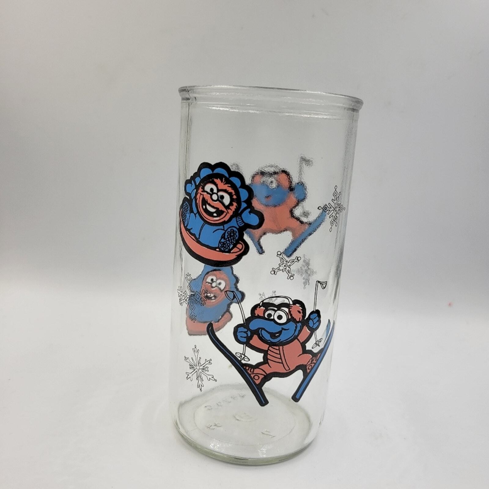 Muppet Babies Gonzo Animal 1989 Vtg Glass Collectible Winter Jim Henson Jam Jar