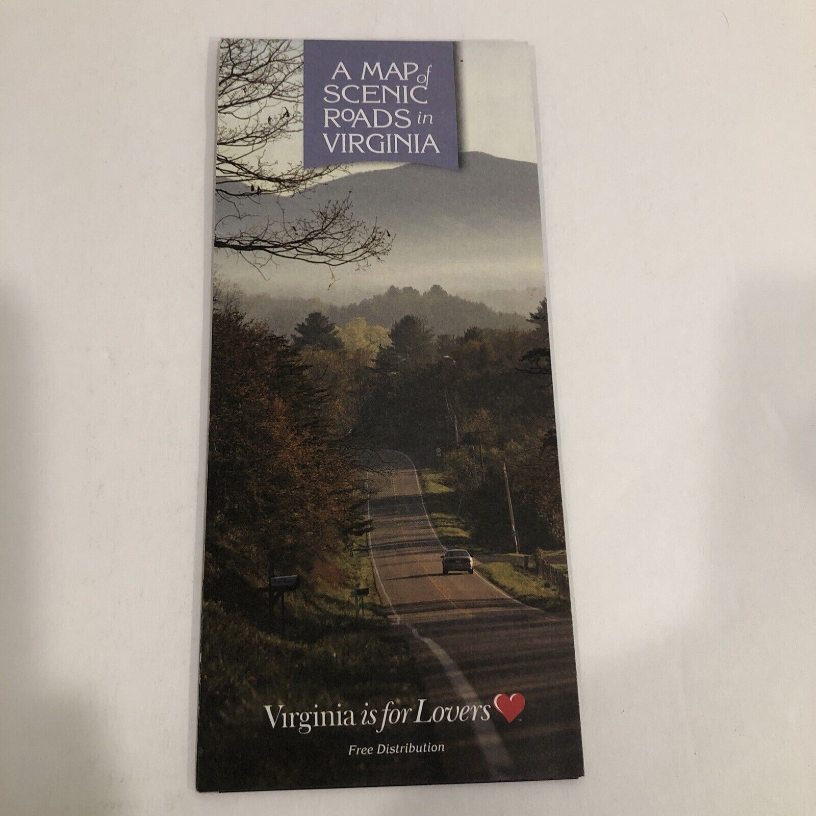 Road Map, Map of Scenic Roads in Virginia, circa 2007, Used with Wearing