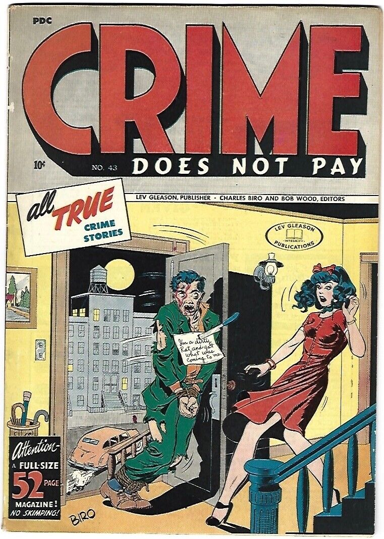 Crime Does Not Pay #43 Classic violent cover 1946 3.5 VG- See description