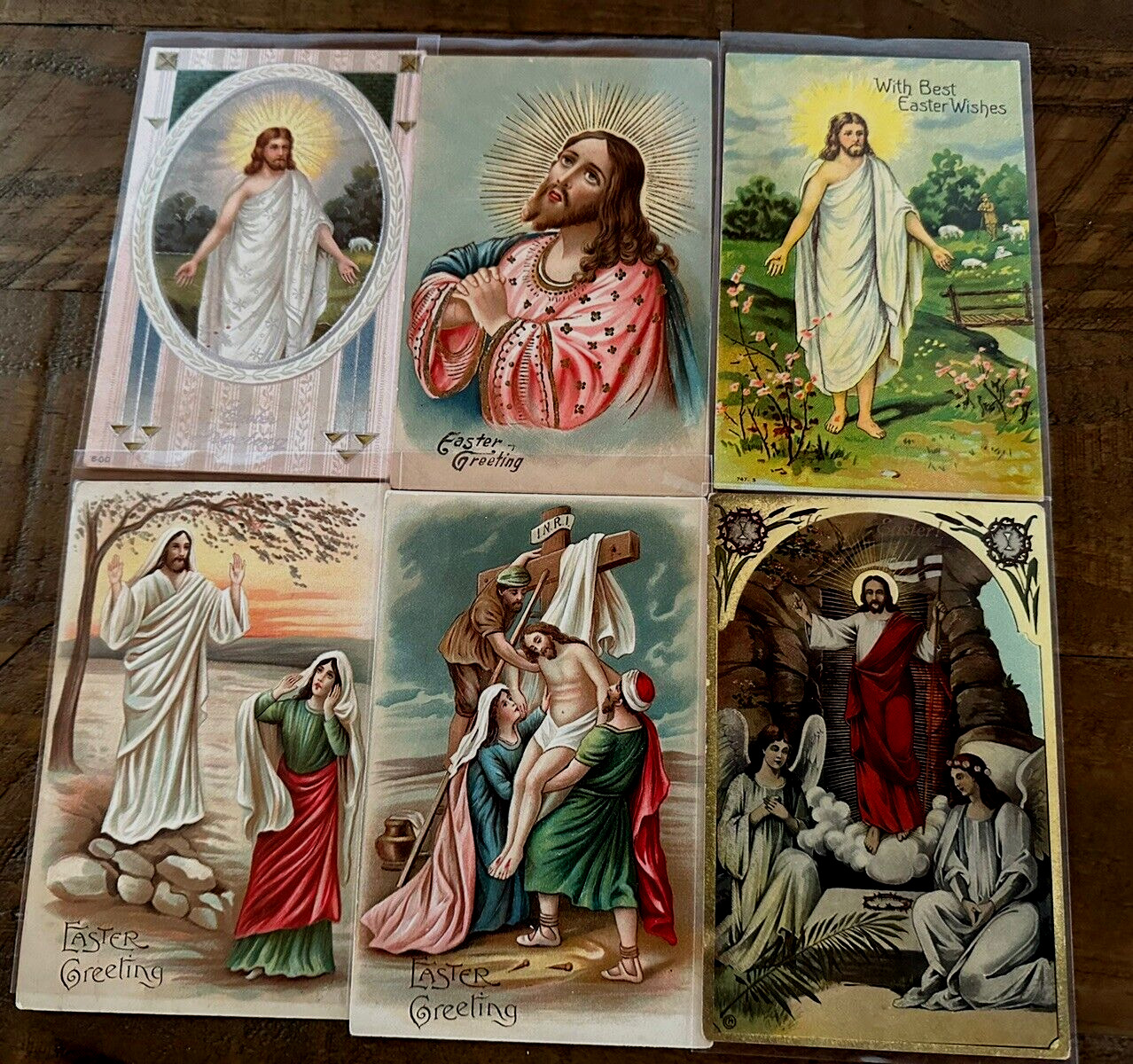 Lot of 6~Antique Religious Easter Vintage Postcards all with Jesus~h765