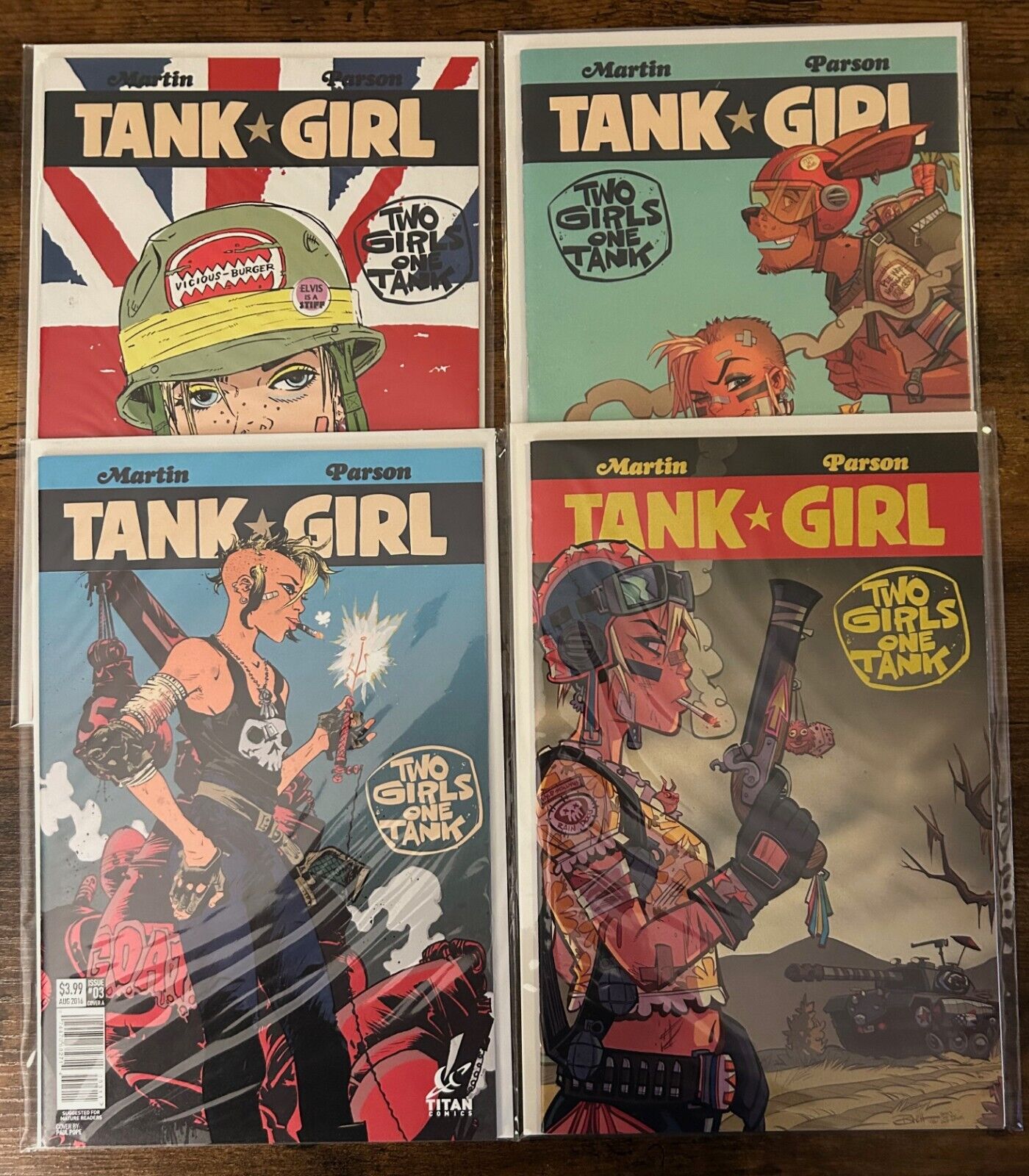 Full Set Tank Girl Two Girls One Tank #1 2 3 4 Titan Comics (2016) 1-4 Complete