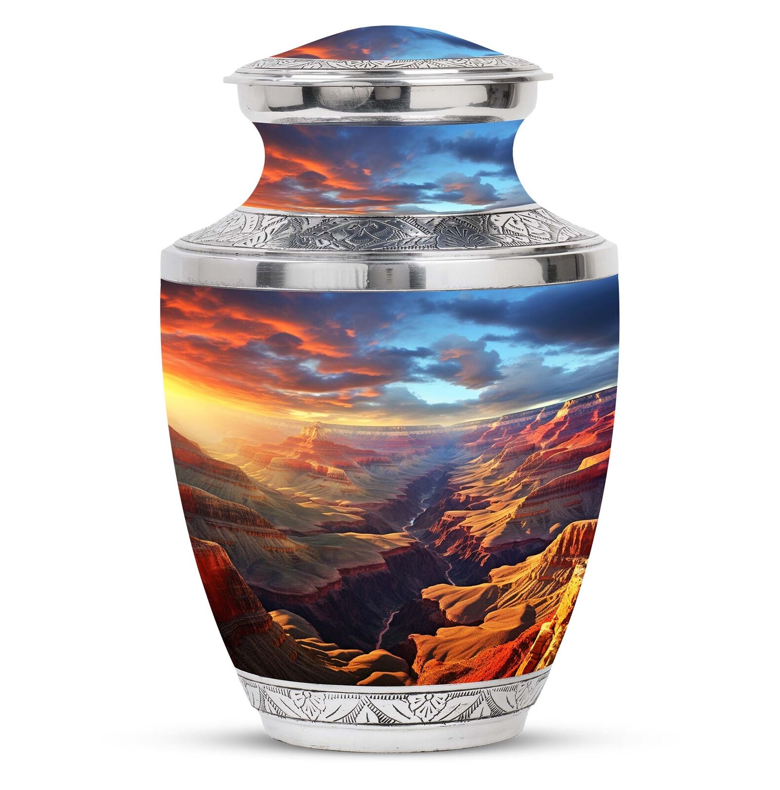 Sunset Majesty over Grand Canyon Large Memorial Urns For Ashes Size 10 Inch