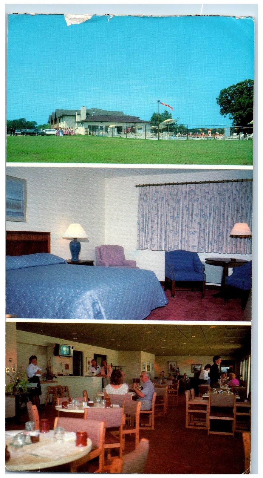 Dixon Illinois IL Postcard Oversized Best Western Brandywine Lodge Room c1960\'s