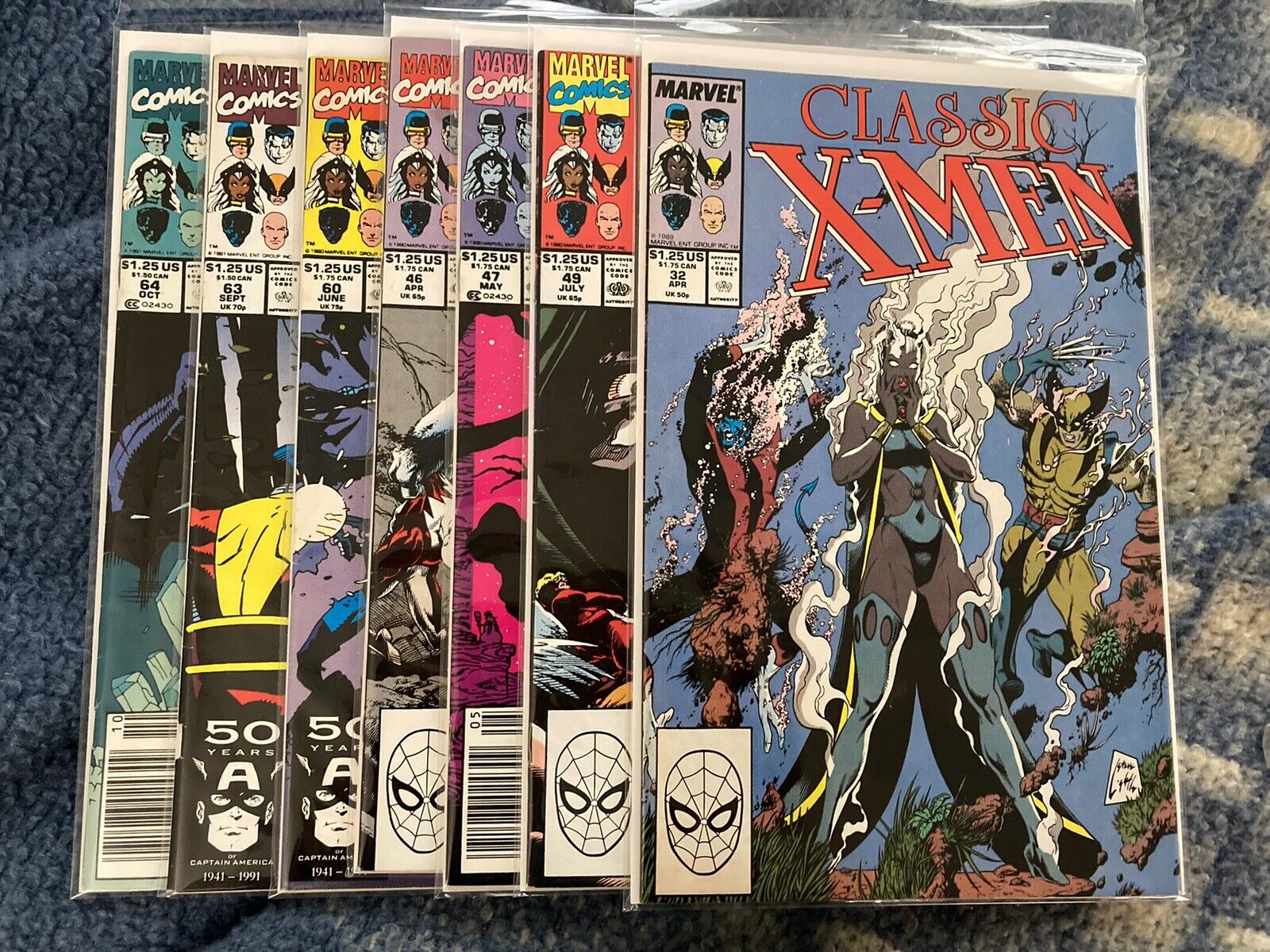 Classic X-Men Comic Lot: 32,47,49,46,60,63,64 Original Owner Collection