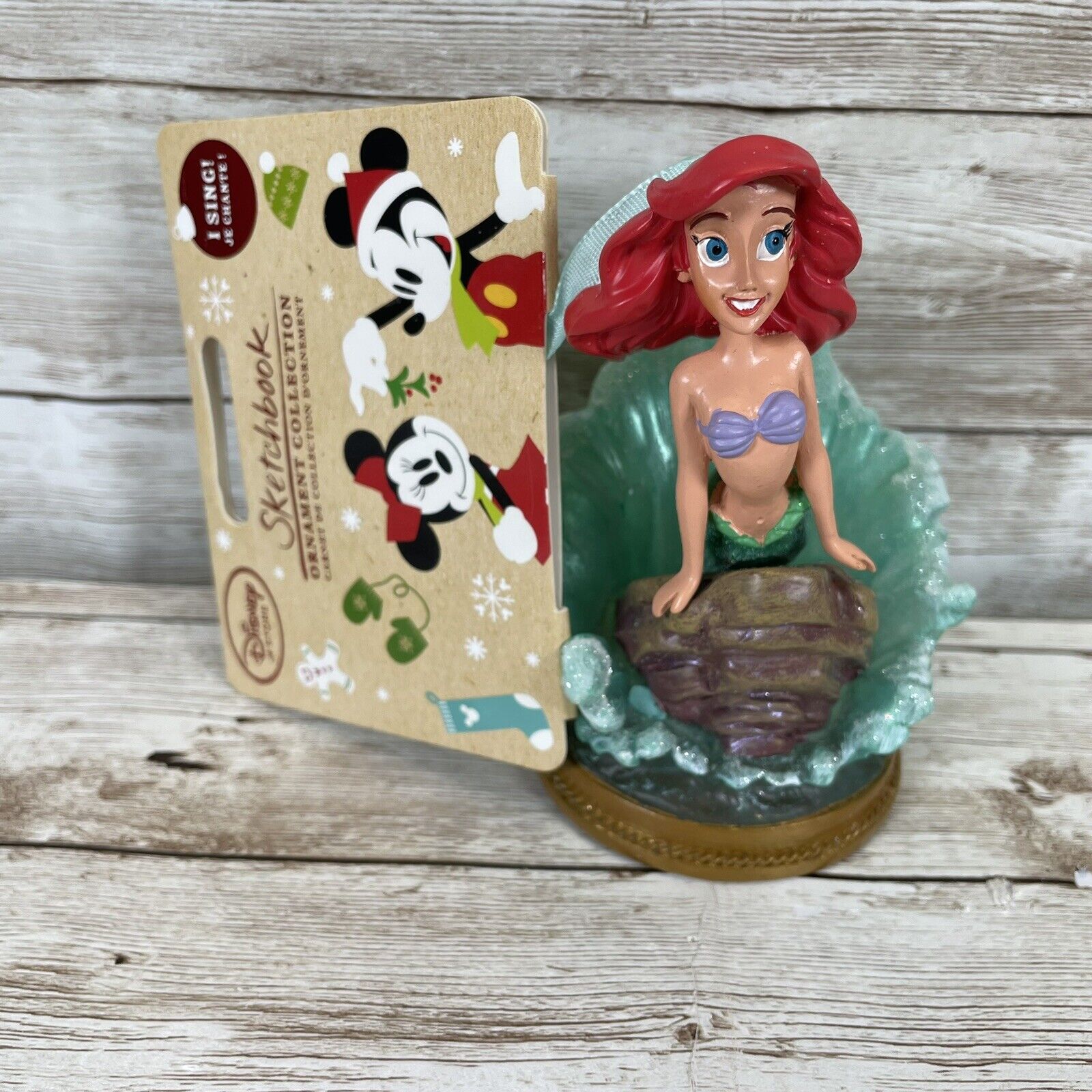 Disney Store 2016 Sketchbook Christmas Ornament Ariel Singing The Little Mermaid