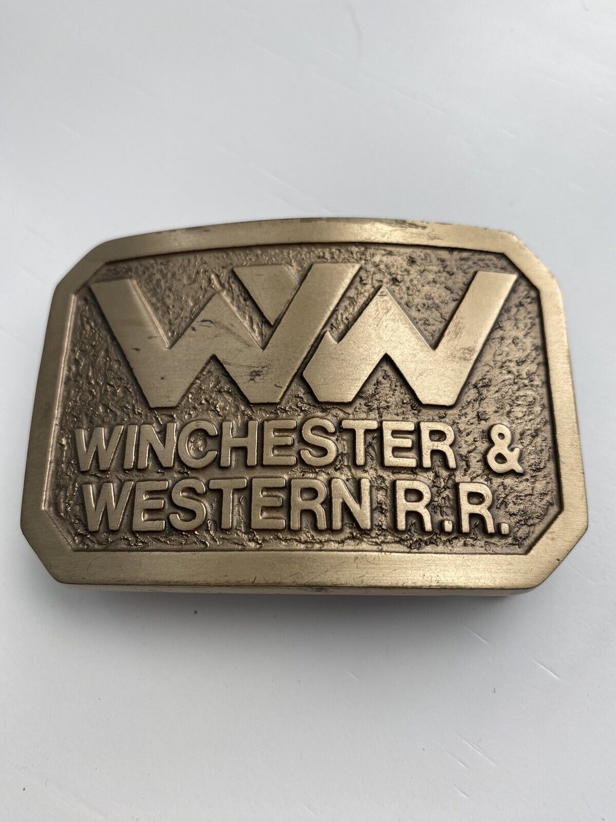 Winchester & Western RR Solid Brass Belt Buckle