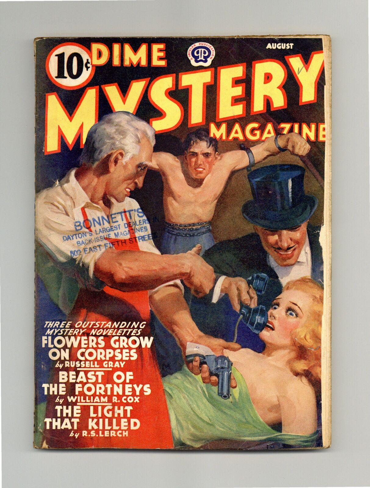 Dime Mystery Magazine Pulp Aug 1940 Vol. 23 #4 GD TRIMMED