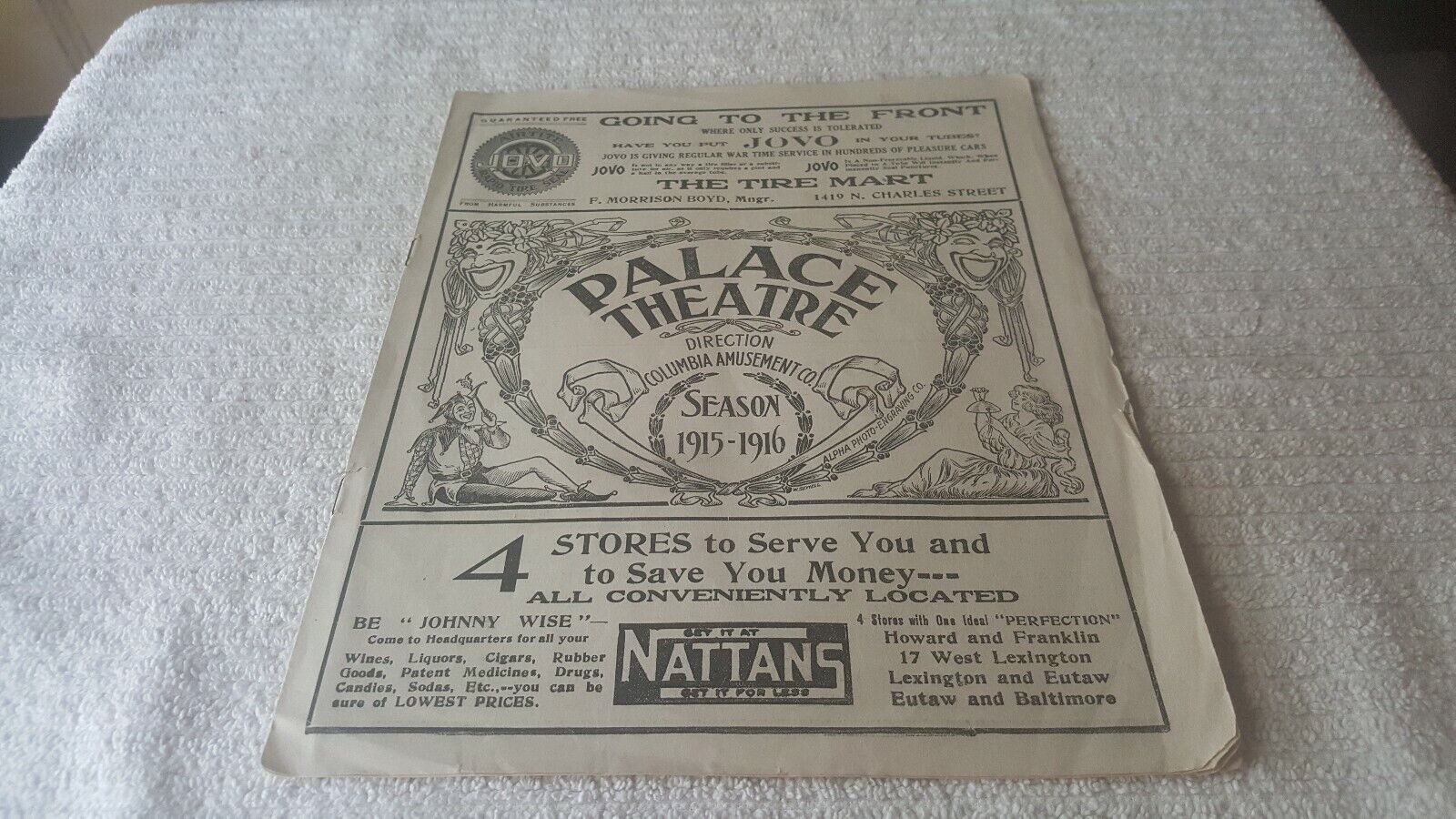 1915 - 1916 PALACE THEATRE program BALTIMORE,  MD Burlesque FOLLIES OF THE DAY