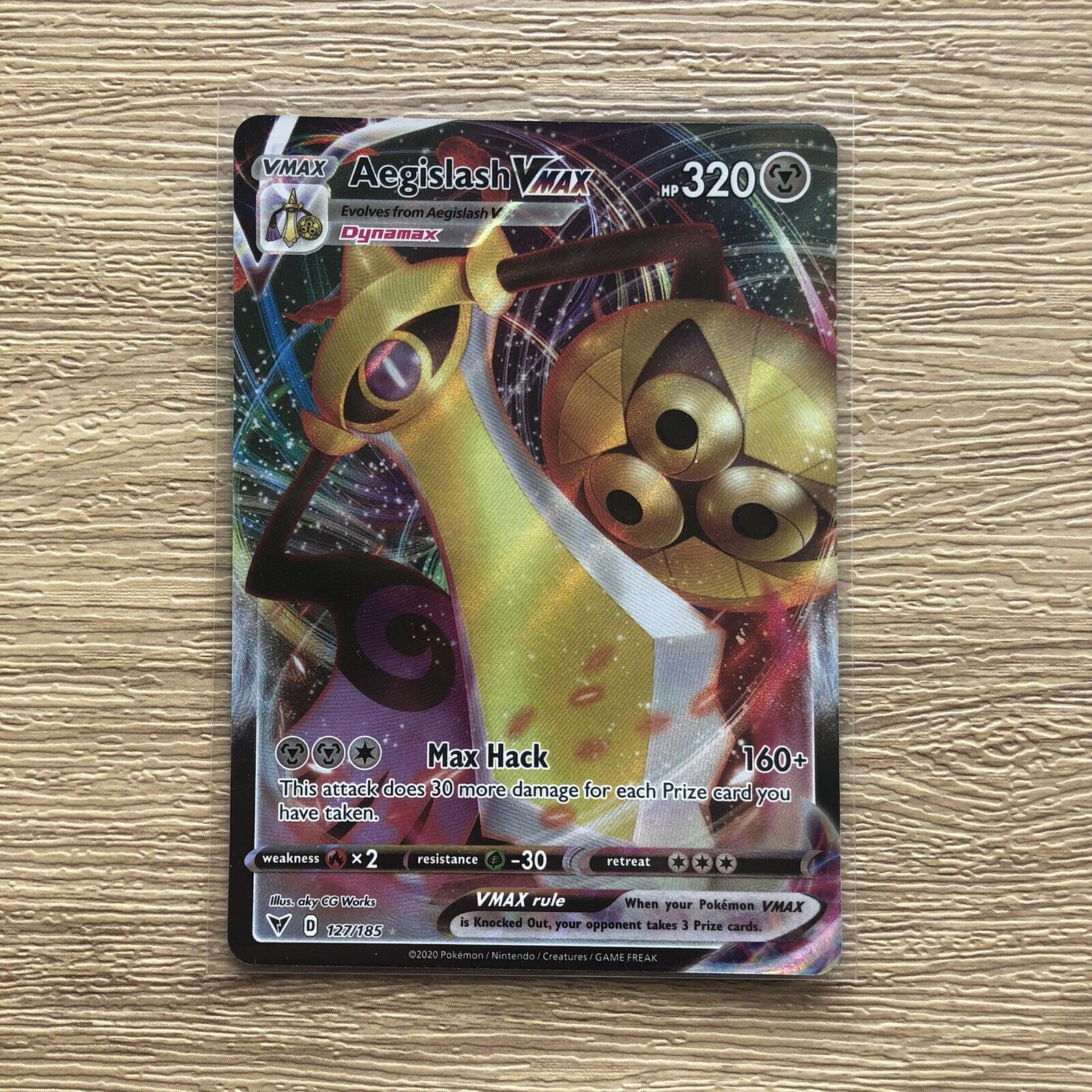 Pokemon Aegislash VMAX Trading Card # 127/185 2020 Collectible 014