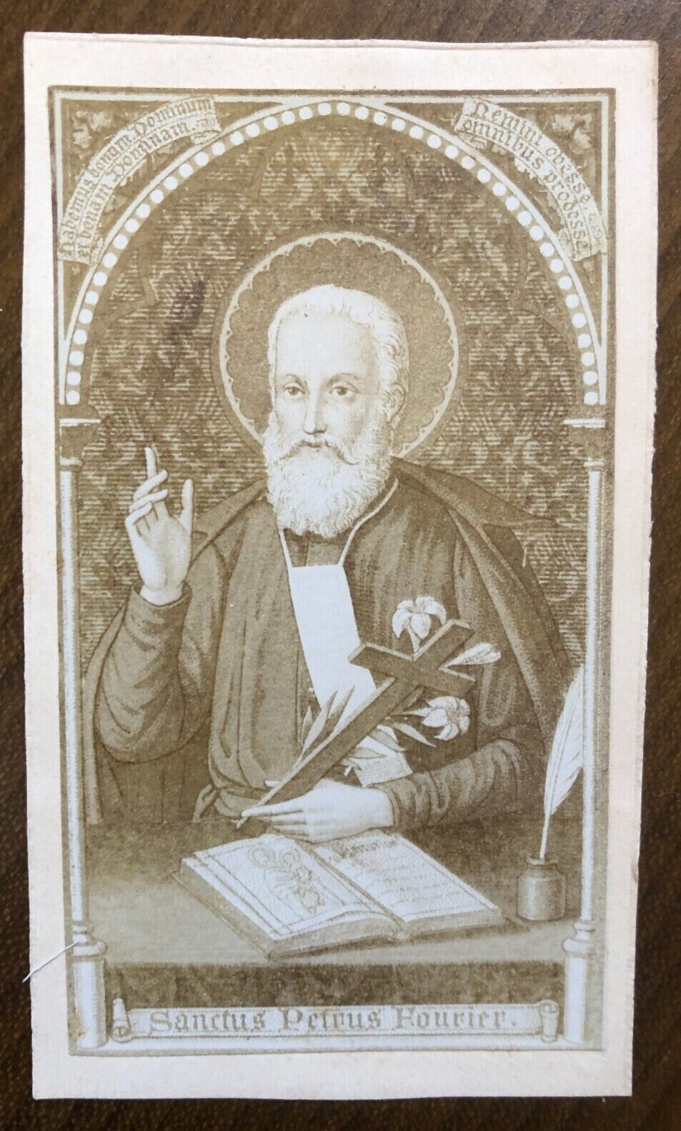 VINTAGE 1899 Sanctus Petrus Fourier RELIGIOUS/SPIRITUAL CARD