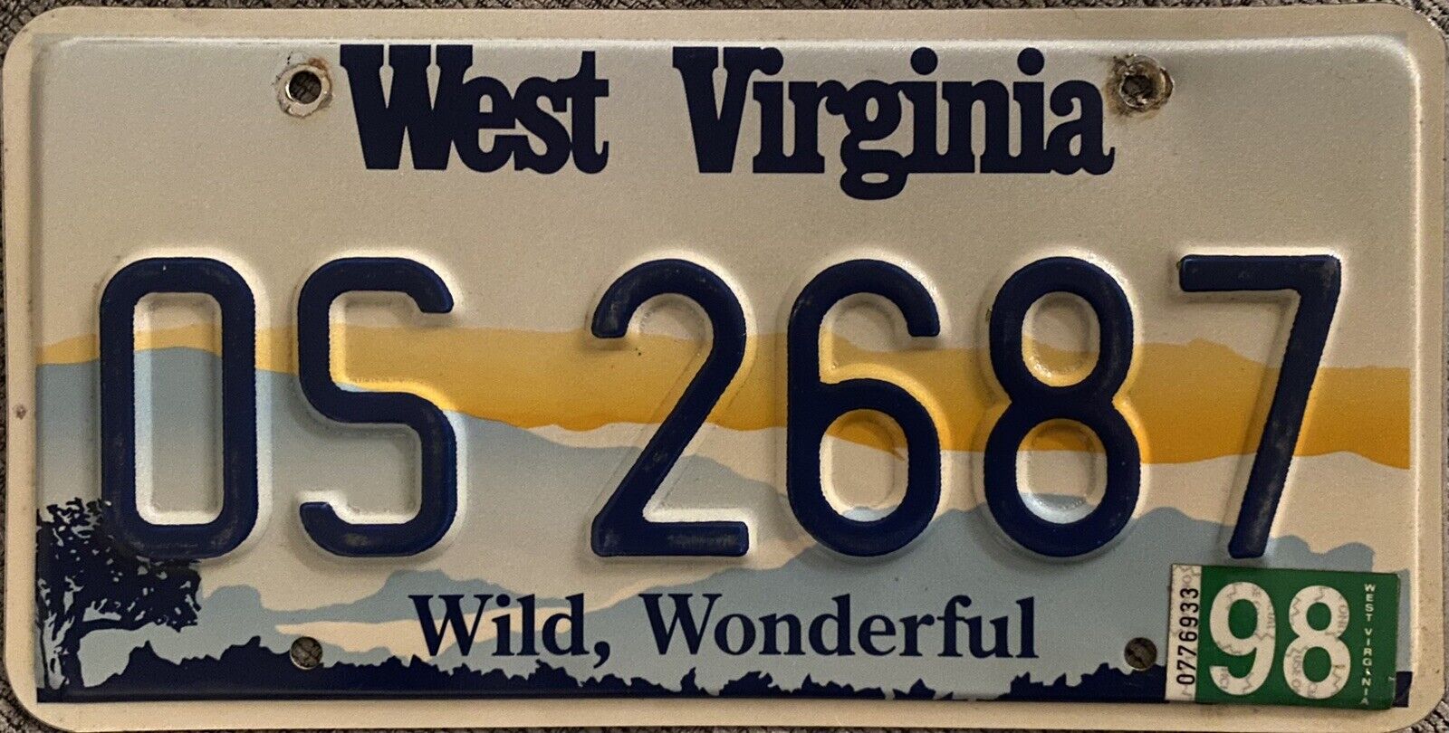 1998 West Virginia License Plate 