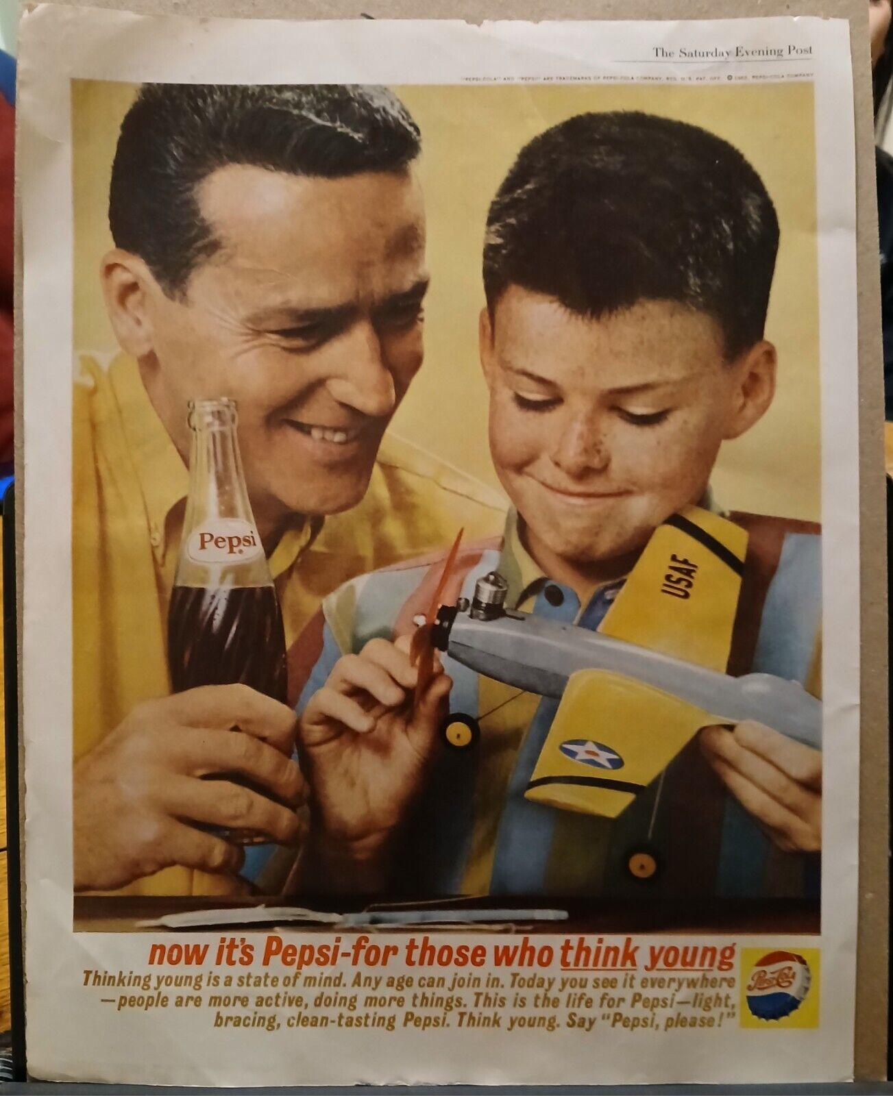 Vintage 1962 Pepsi Cola Ad In Saturday Evening Post