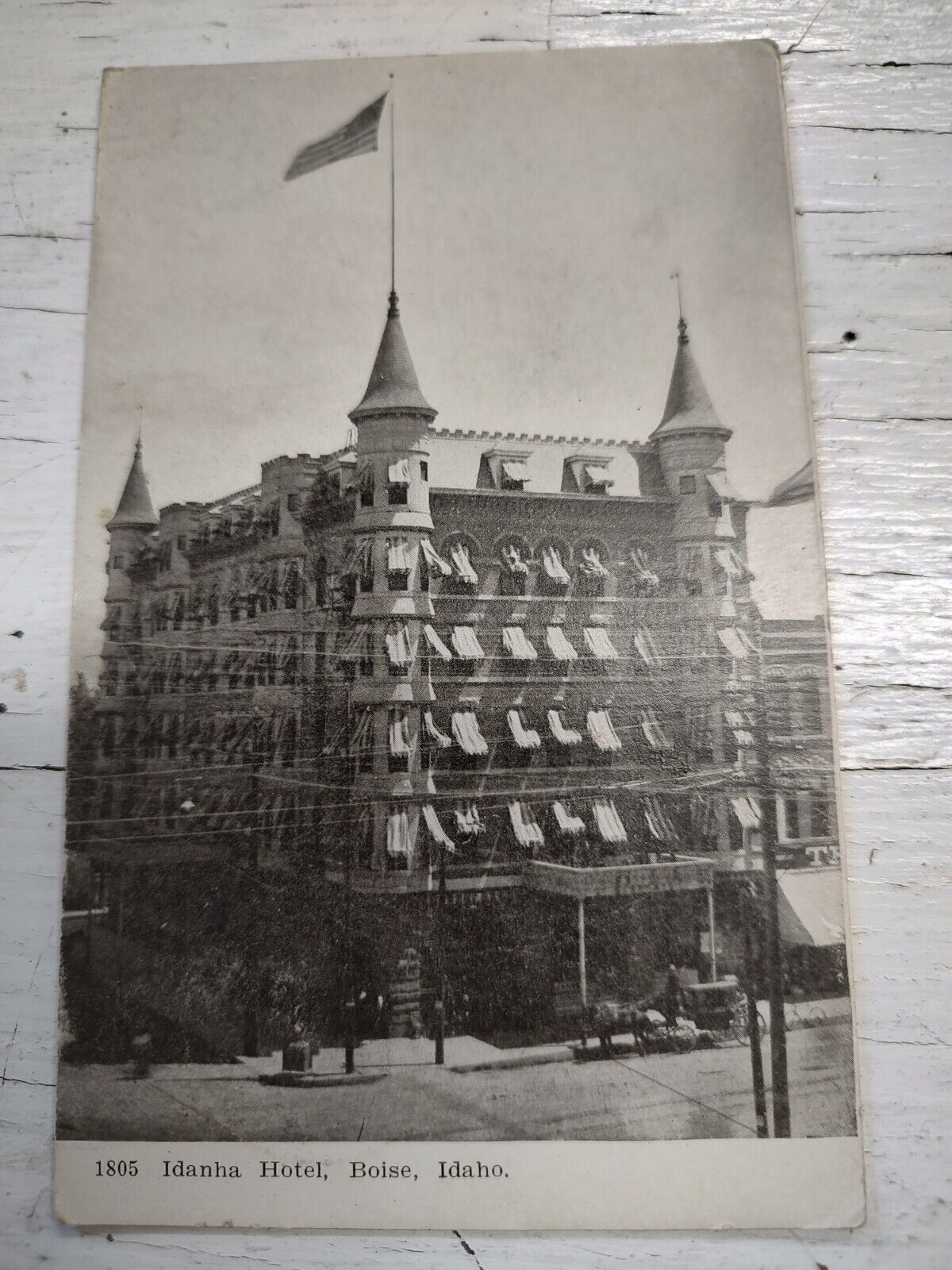 Antique RPPC Postcard Idaho Idanha Hotel Exterior View Building 1910's