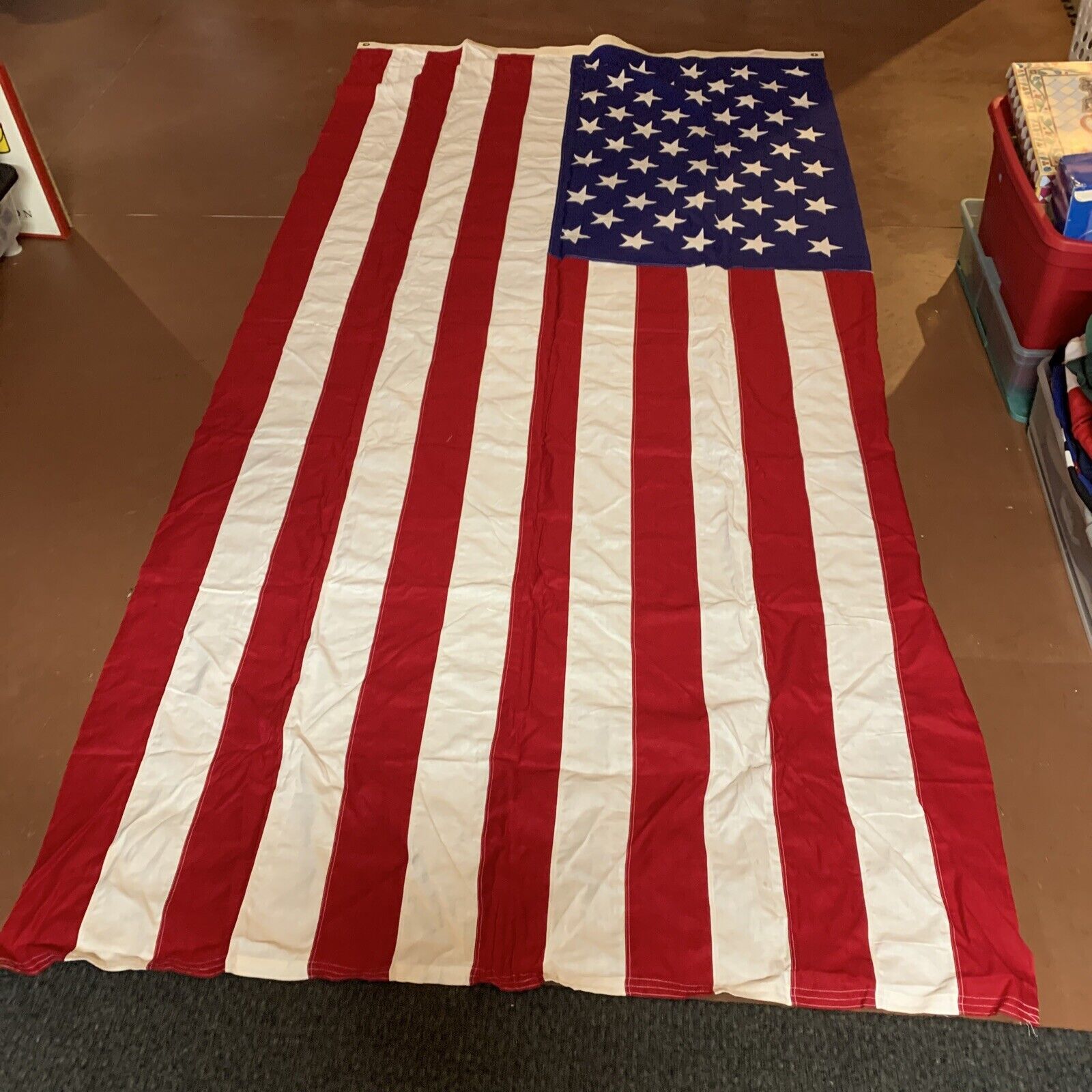 Huge American Flag 9.5’ X 4.5’ Cotton Bunting Made in USA by Valley Forge Flag