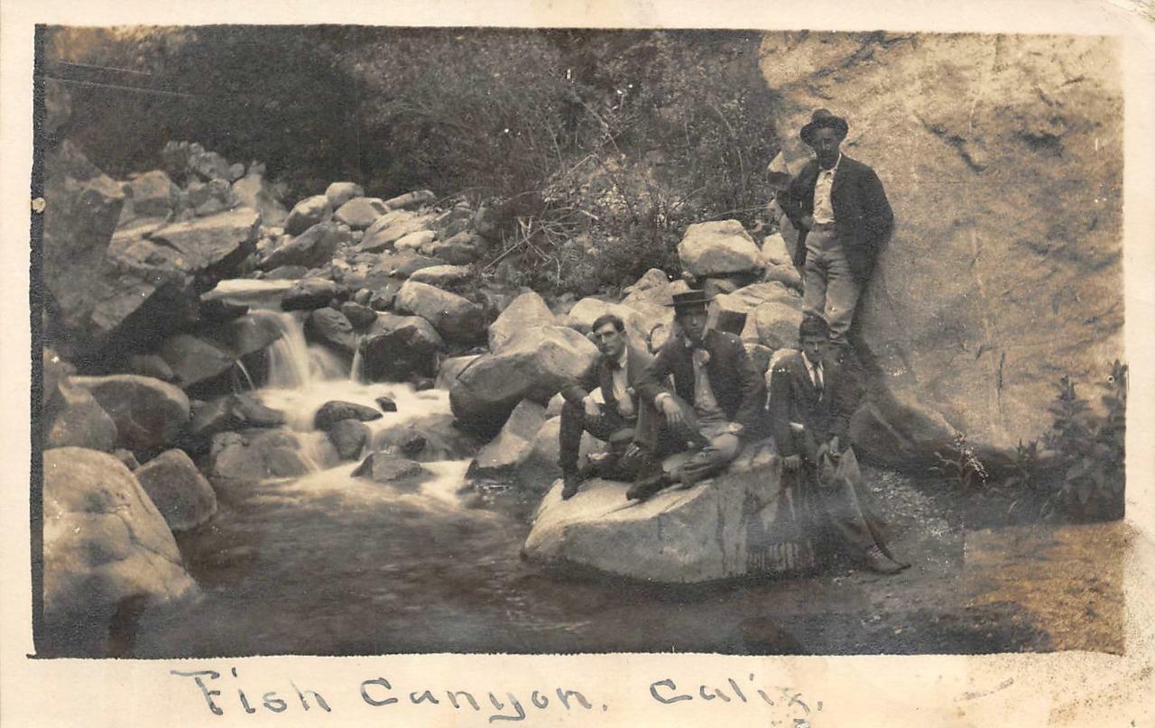 RPPC Fish Canyon, Covina, CA Los Angeles Co Beaumont 1912 Vintage Photo Postcard