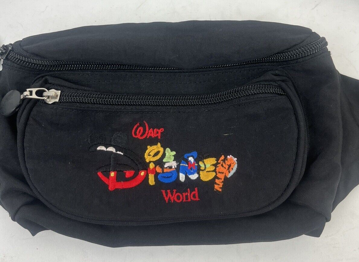 Vintage Walt Disney World Character Spell Out Fanny Pack Bag Pooh Donald Mickey