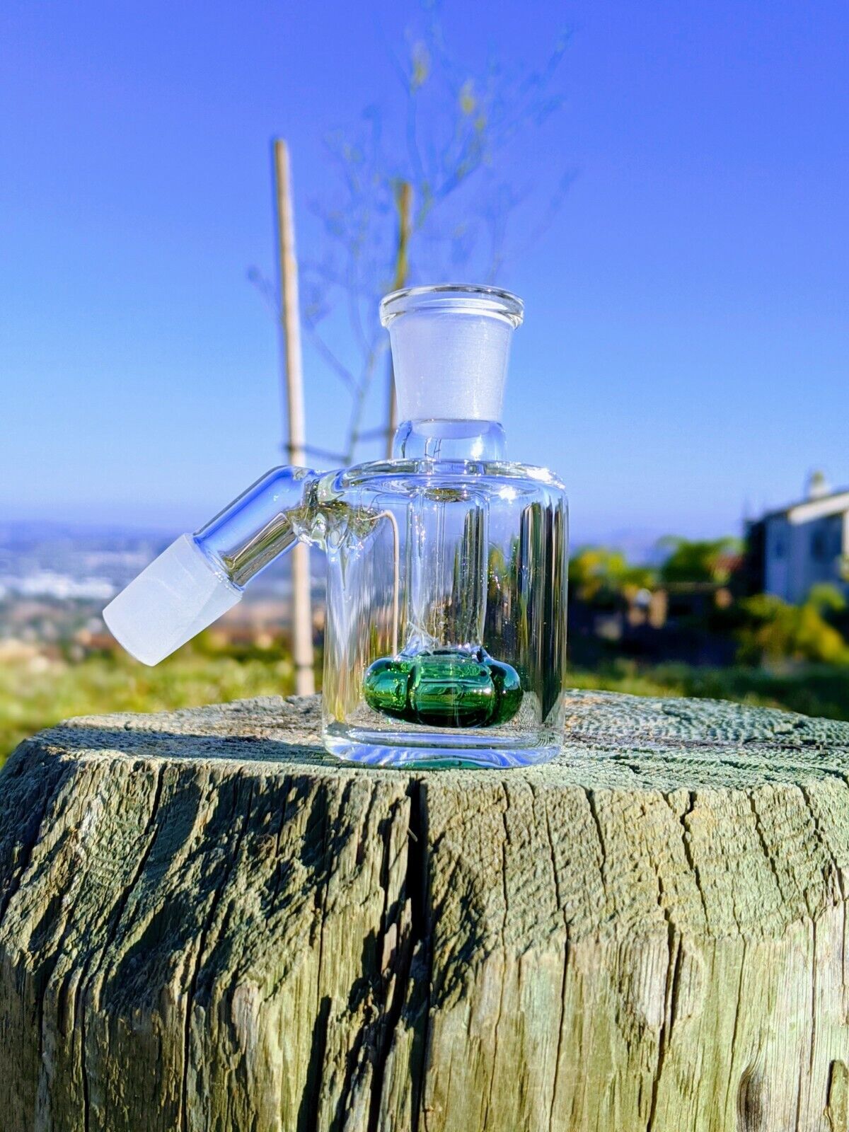 Quality 14mm 45° Lil Sweety Emerald Ash Catcher For Tobacco Water Pipe Bong 