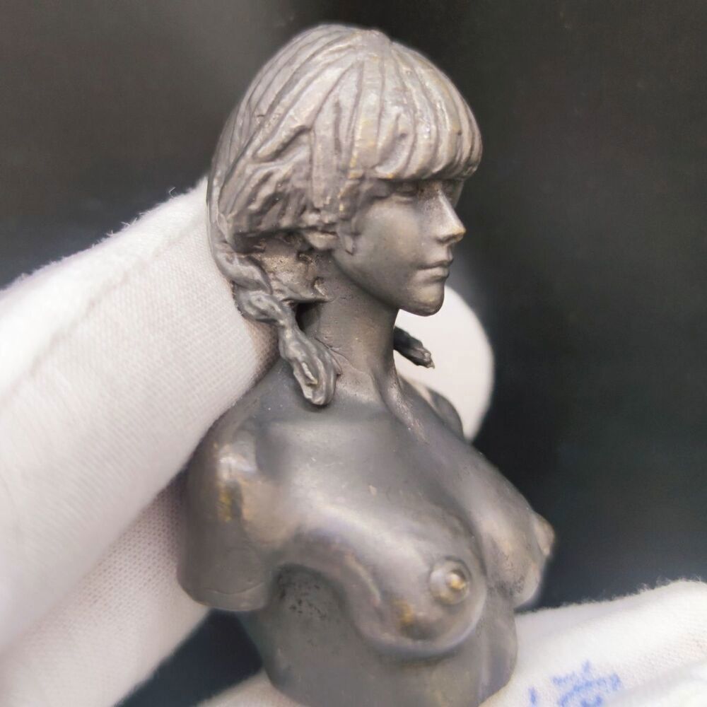 Black Pure Bronze Half Body Beauty Ketone Nude Female Body Ornaments Statue