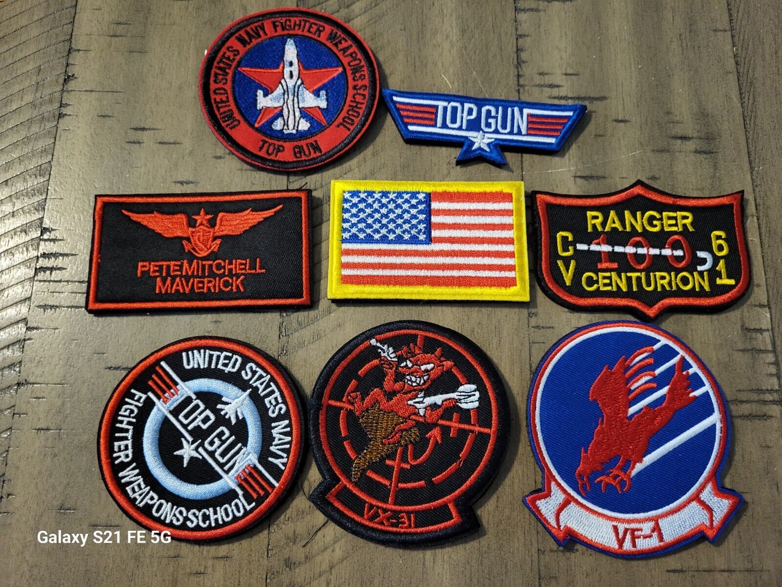 Lot Of Top Gun Set of 7 Maverick Hook & Loop patches. Full Set. Embroidered. New