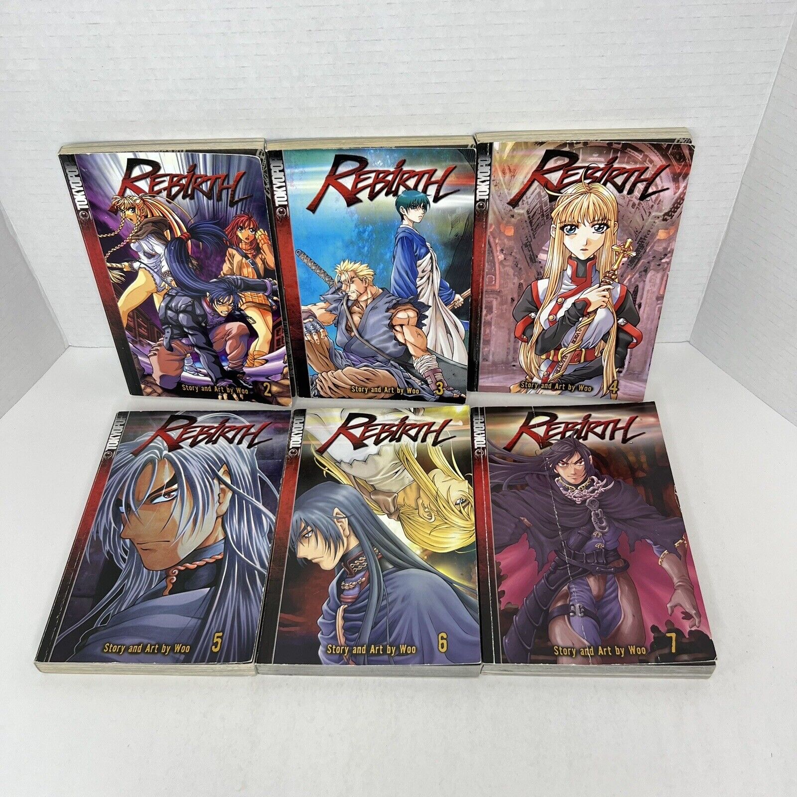 LOT (6) REBIRTH Manga Series Volumes #2-7; Story and Art by Woo, First Printings