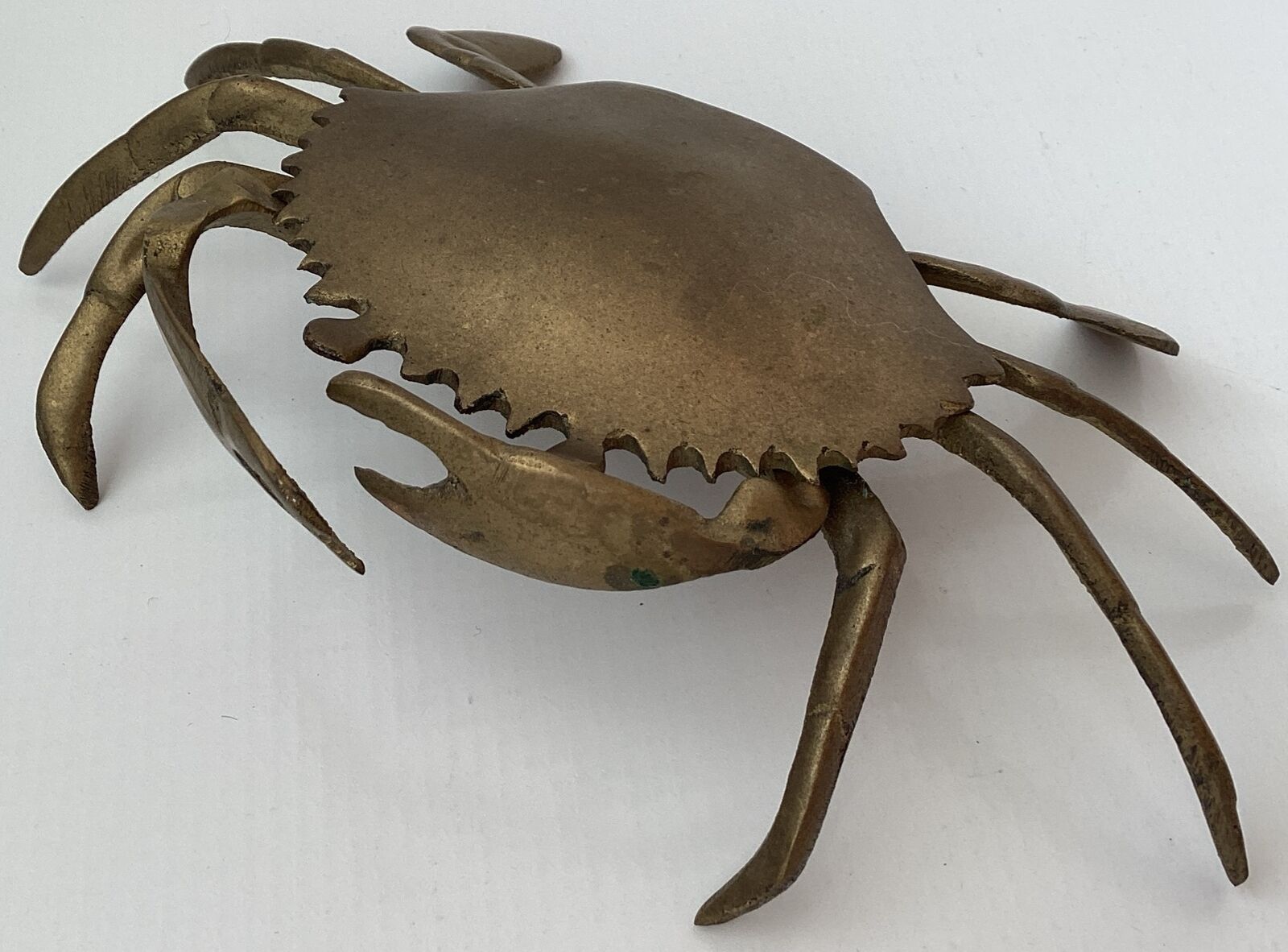 Vintage Brass Crab Ashtray Metal Sculpture Trinket Box 