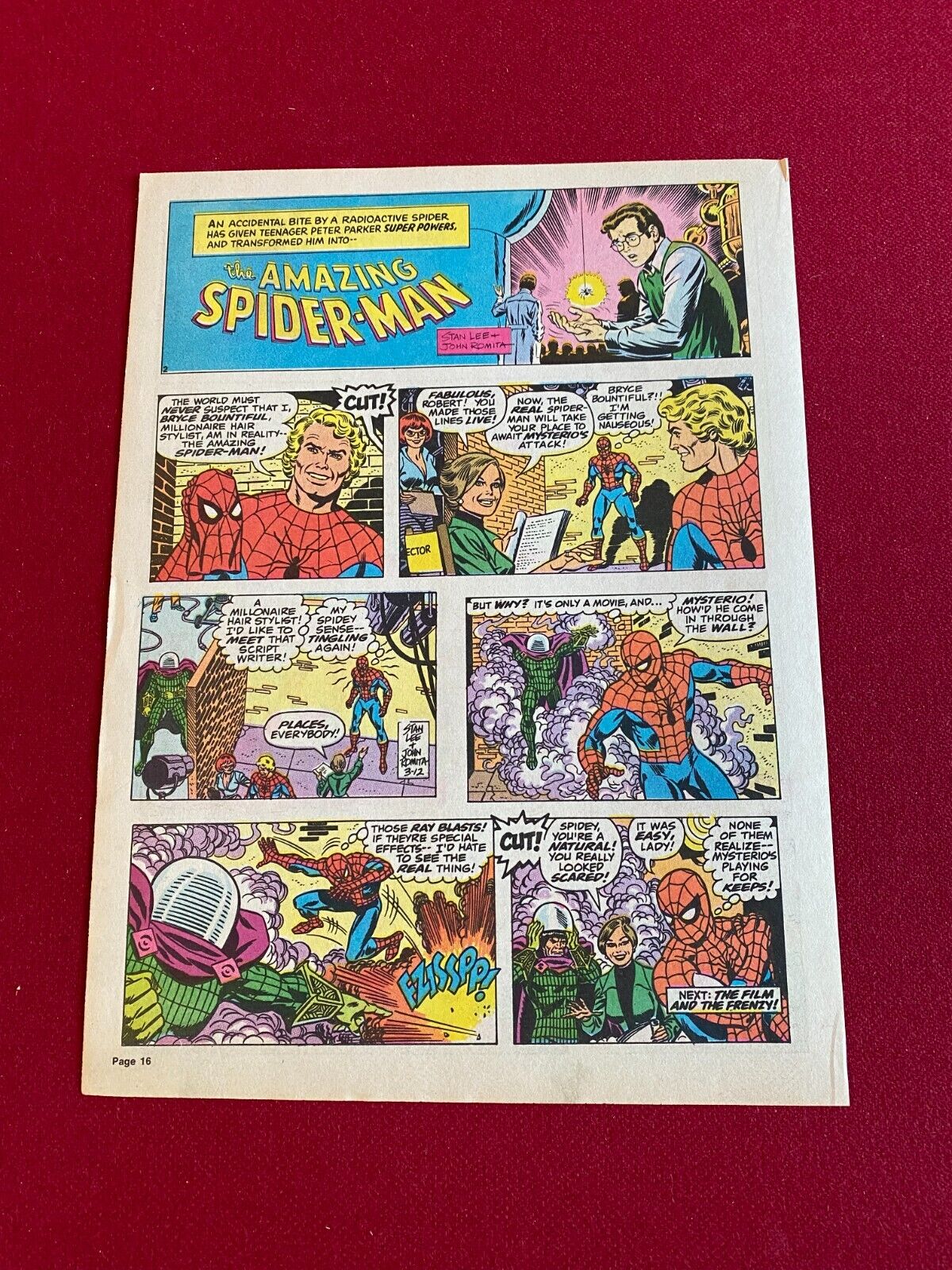 1978, SPIDER-MAN, Full Page Sunday Comic Strip (Scarce / Vintage) Stan Lee