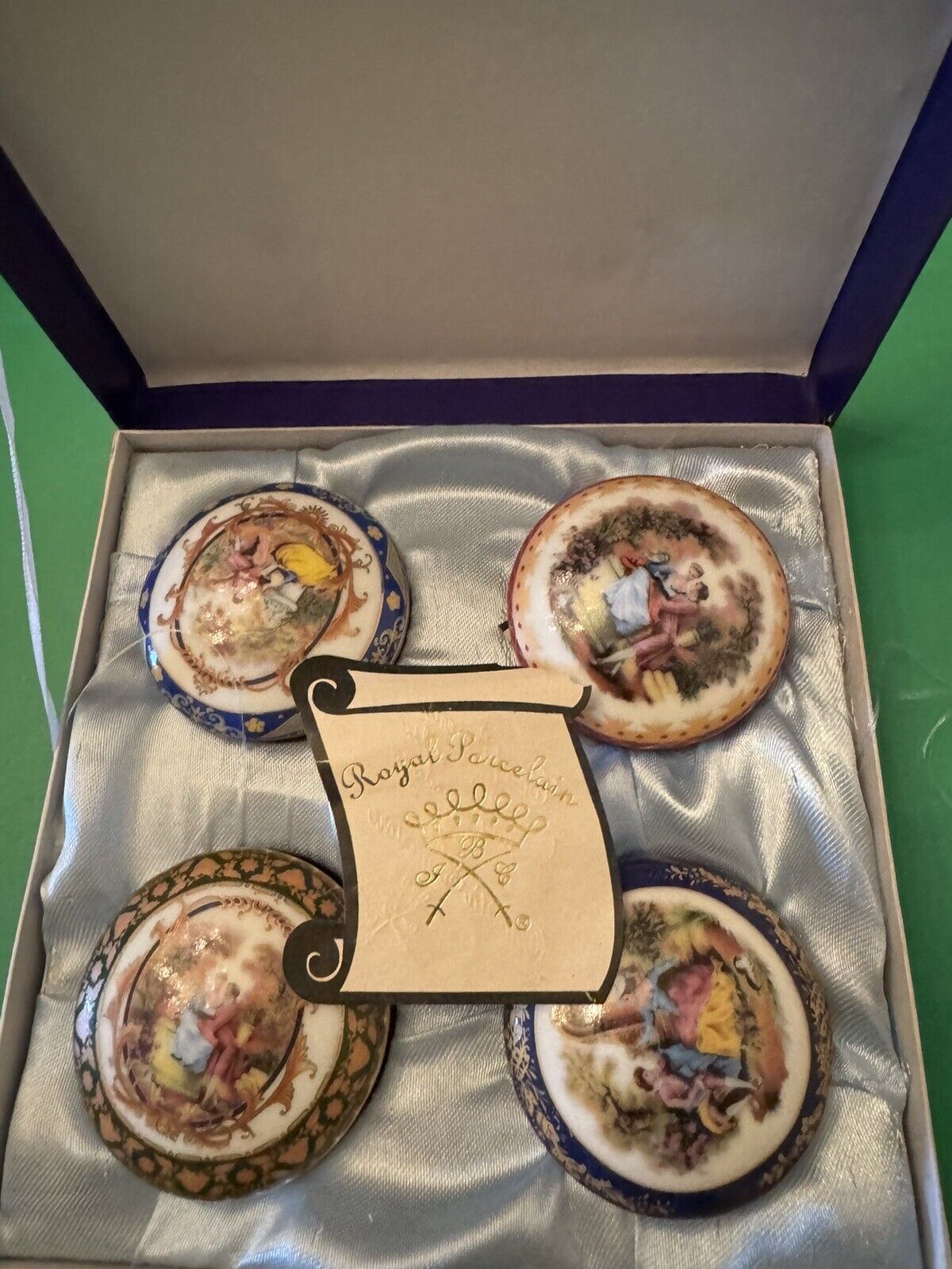 Set Of 4 Royal Porcelain Vintage Trinket Boxes 