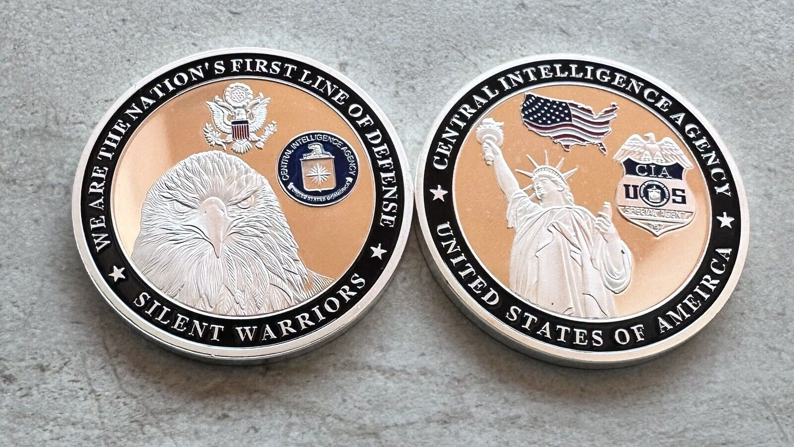 USA CIA We Are The Nation's First Line Defense Silent Warriors Challenge Coin 2”