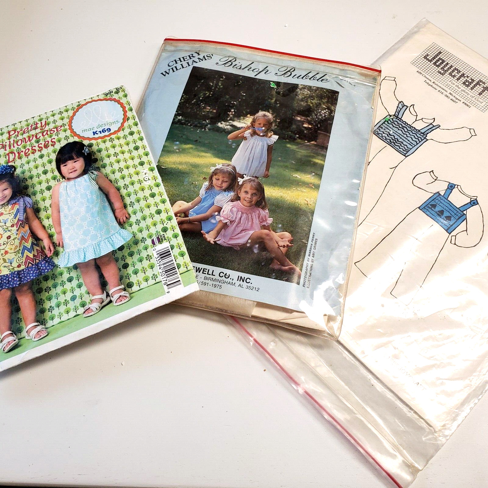 Vintage Children's Sewing Patterns Pillowcase Bubble Dresses Child's Harness 1-5