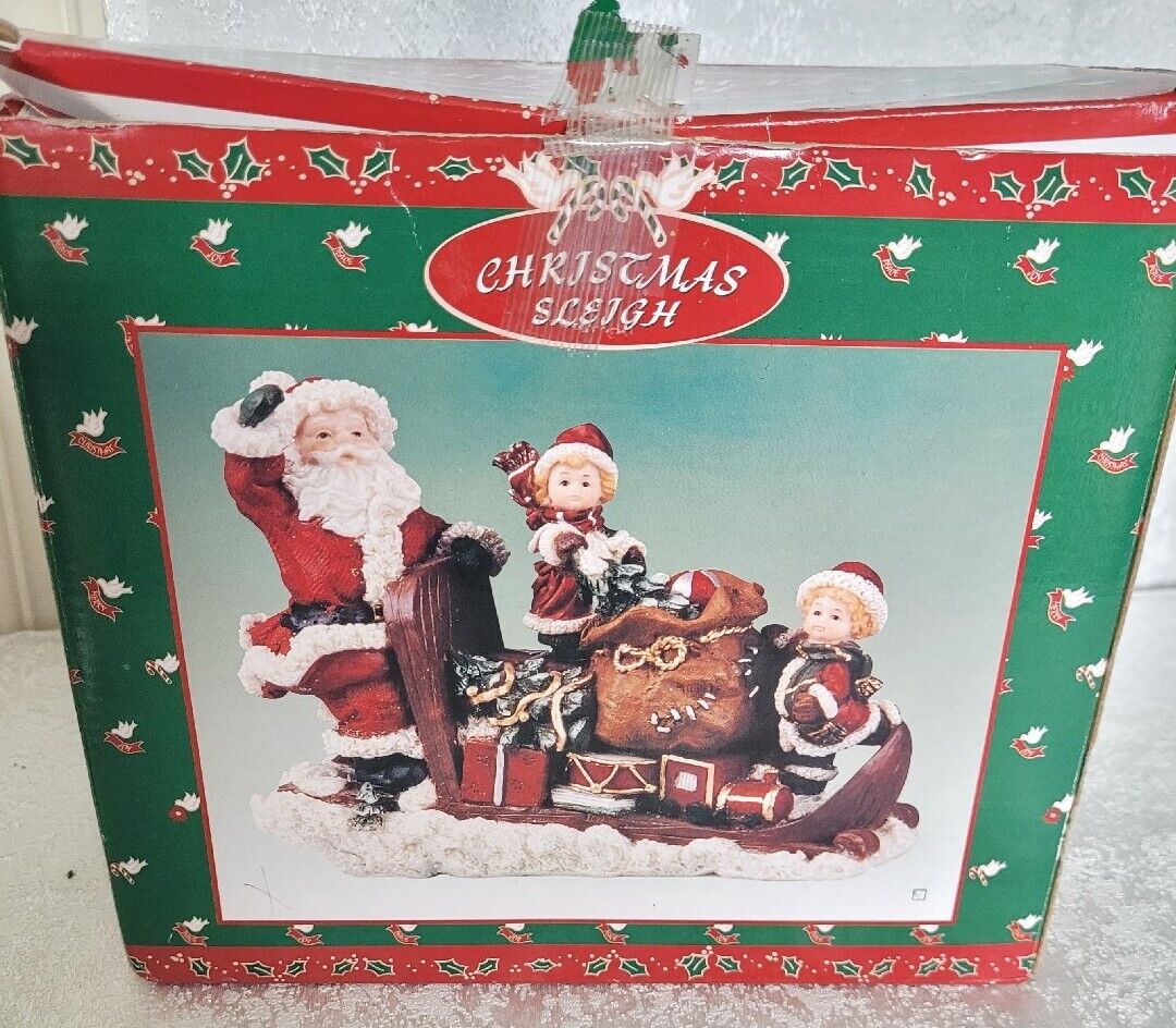 Vintage 2002 Christmas Sleigh- Resin Christmas Decor