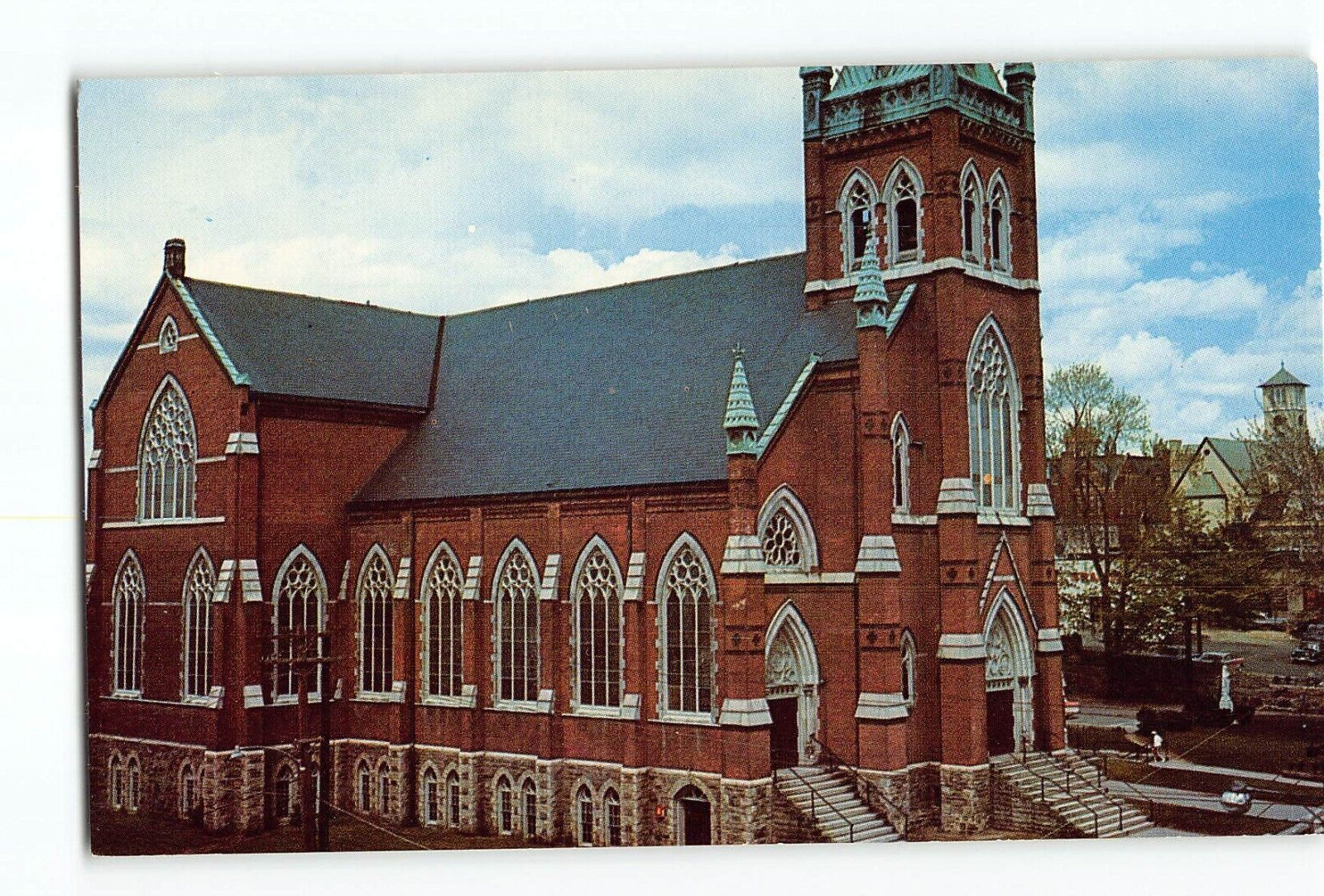 Old Vintage Postcard of Saint John's R C Church Clinton MA