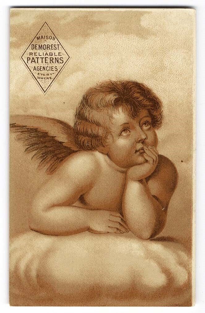 Angel Cloud MAISON DEMOREST Patterns 1880\'s VICTORIAN Trade Card